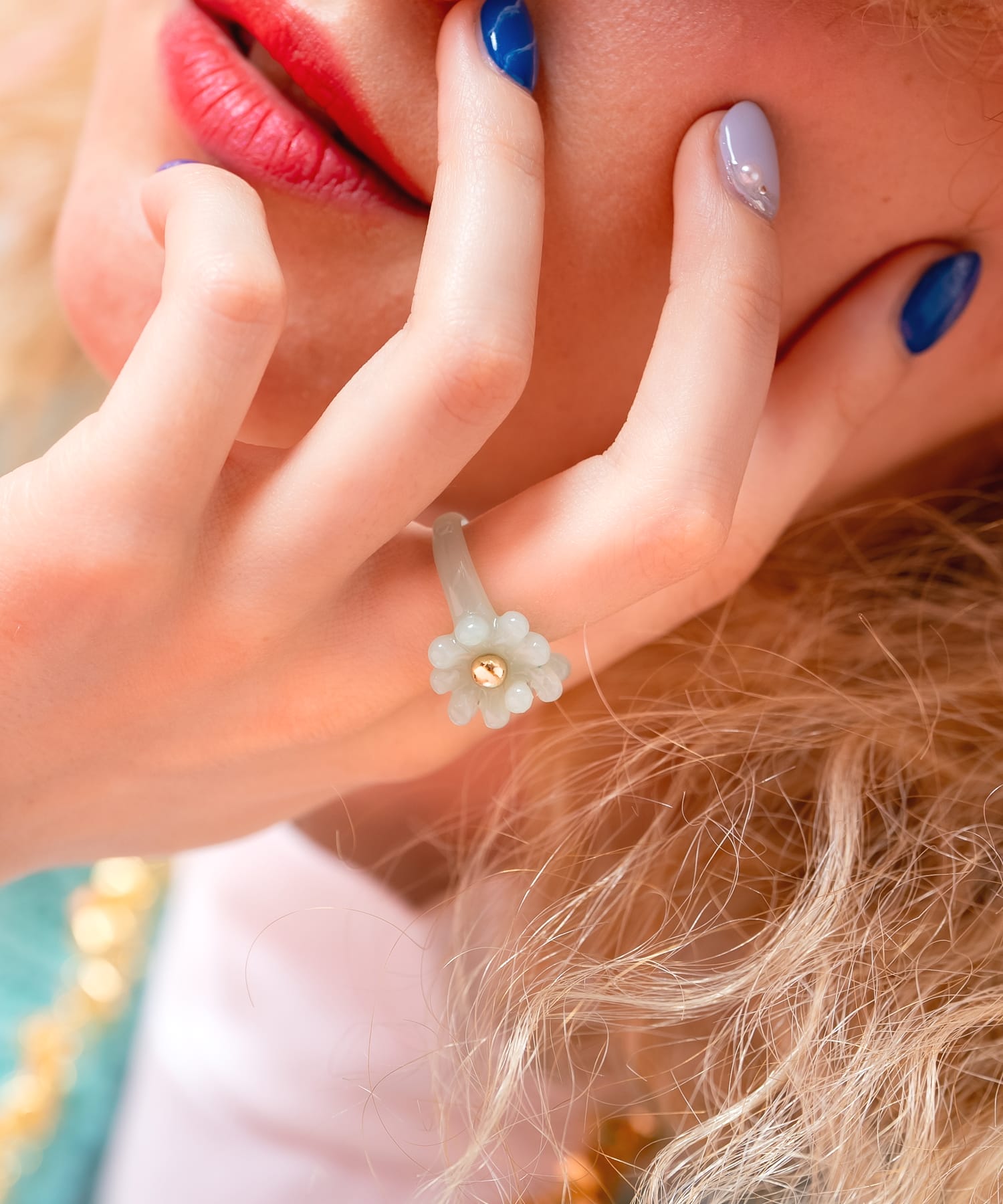 コンビフラワーレジンリング(14号) / 指輪 レディース メンズ