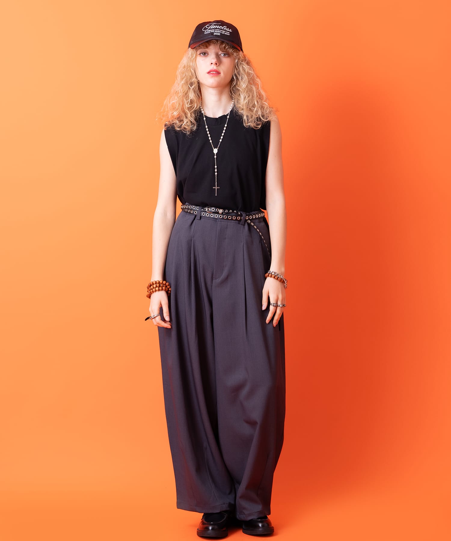 カラーパールミックスツートーンロザリオネックレス(50cm) / メンズ