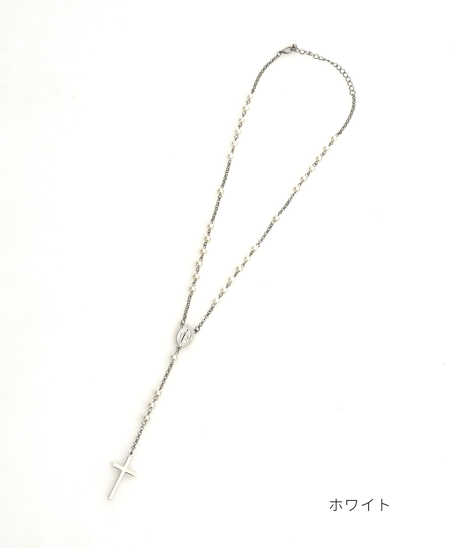 カラーパールミックスツートーンロザリオネックレス(50cm) / メンズ 