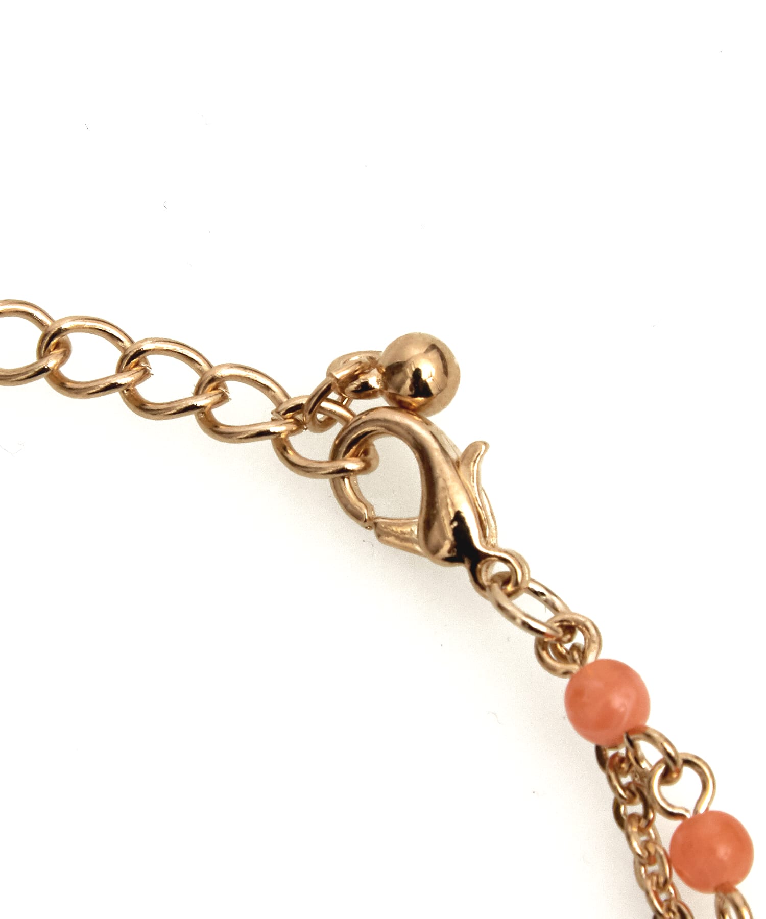 2連大粒ジルコニアトップ＆ストーンミックスチェーンマリア刻印