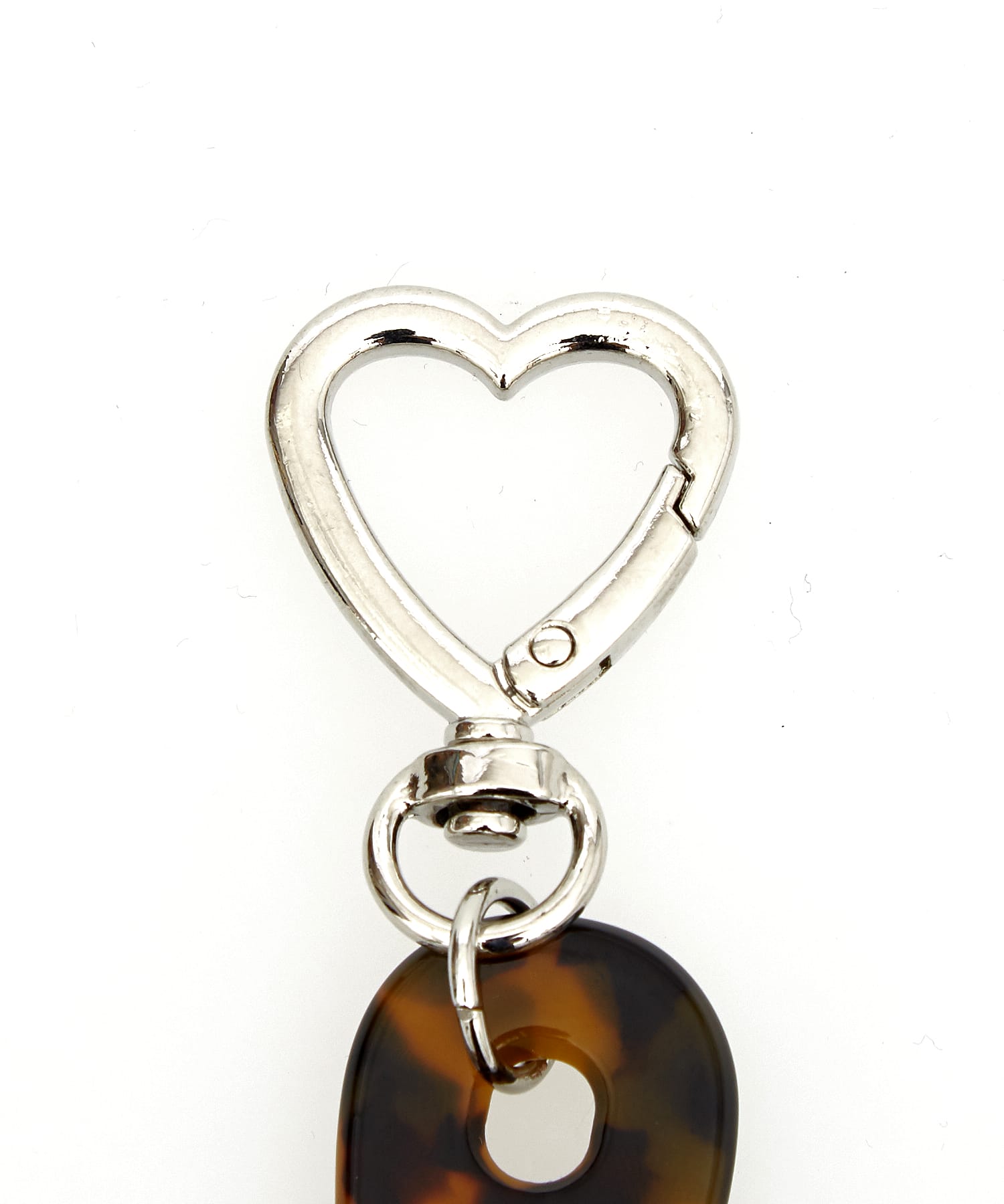 ハート型キーリング付きマーブルカラー猫手鏡 / ハンドミラー