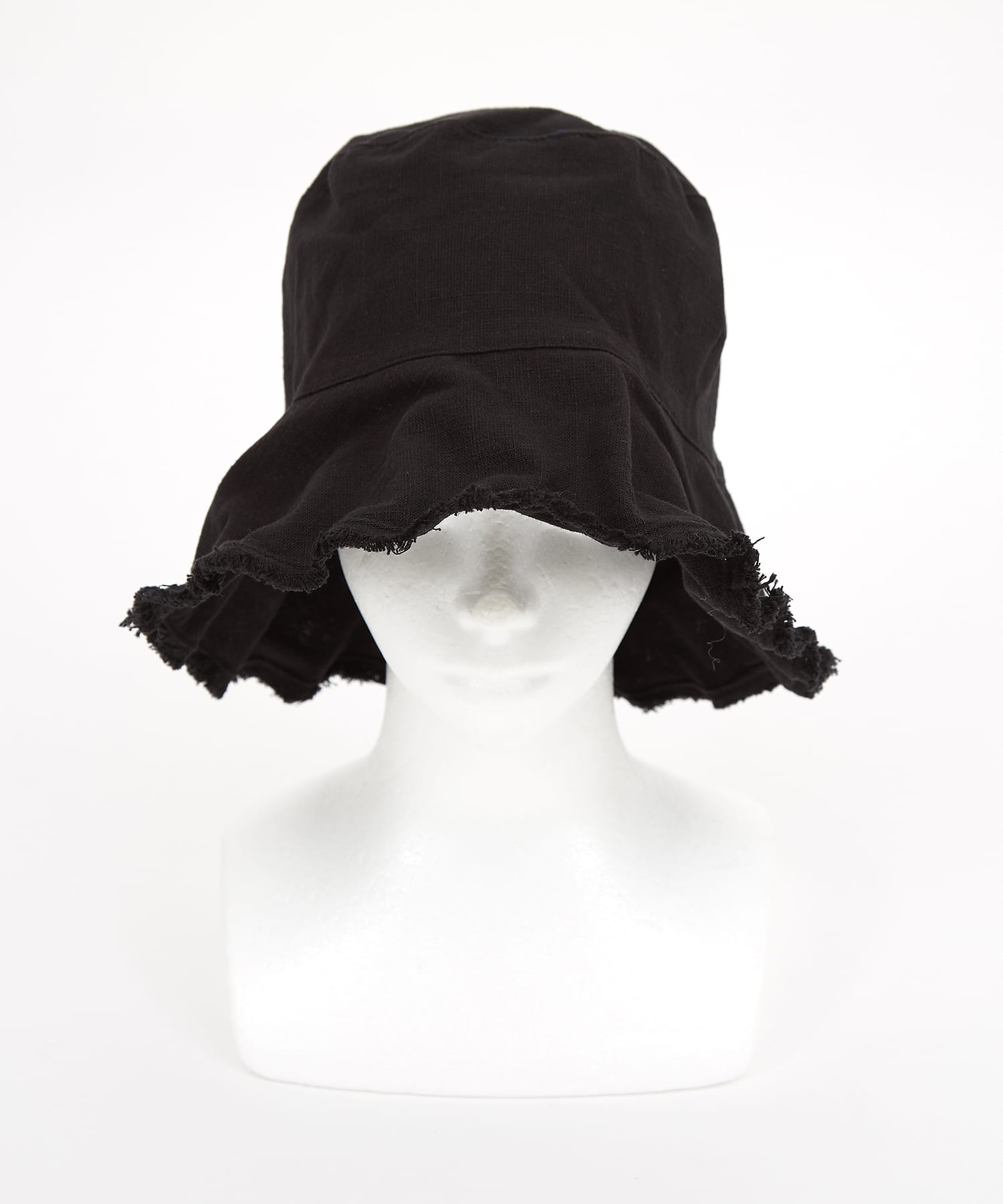 コットンダブルガーゼクラッシュフリンジワイヤーブリムバケットハット