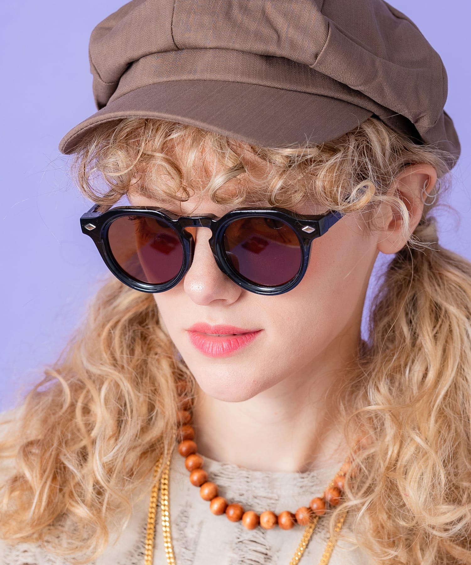 金属芯入りフレームクラウンパントサングラス / メンズ レディース