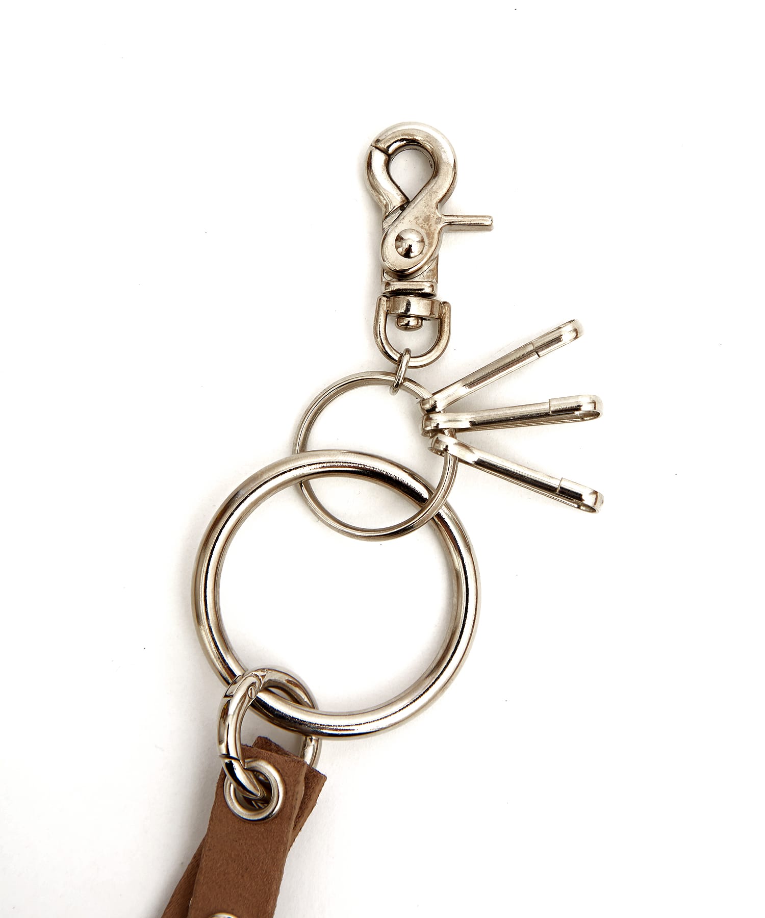 2連アイレットストラップビッグキーリング / キーホルダー メンズ