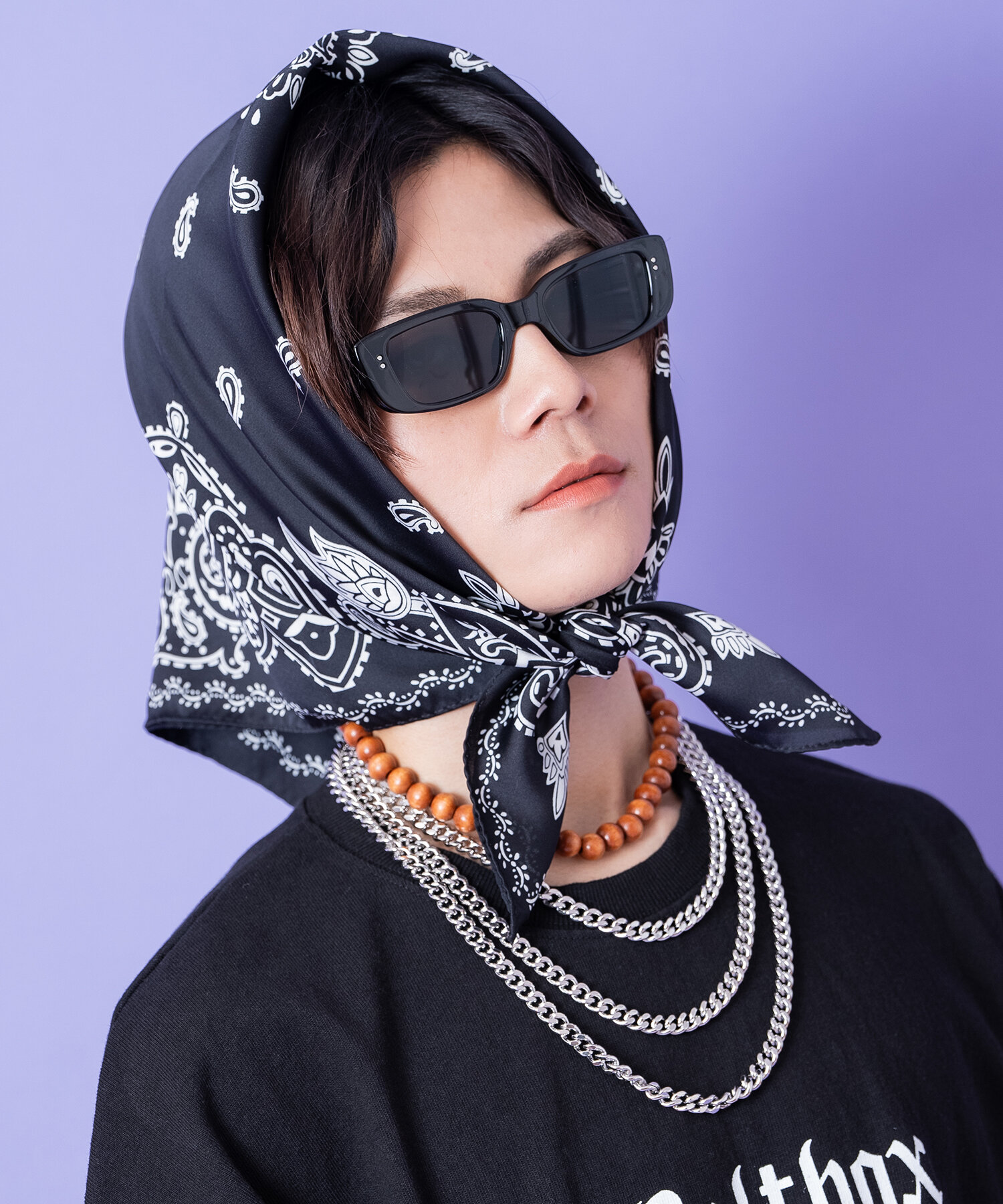 レトロクラシックパターンバリエーション大判スカーフ(70cm×70cm