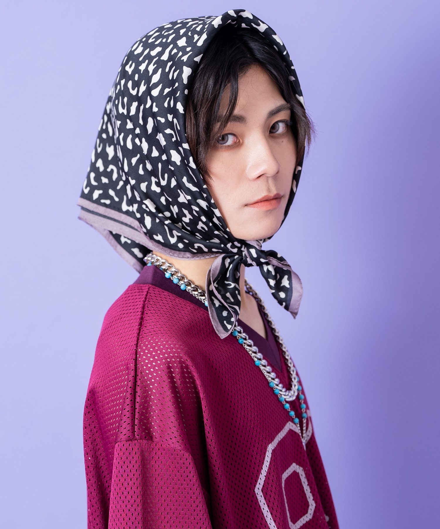 レトロクラシックパターンバリエーション大判スカーフ(70cm×70cm