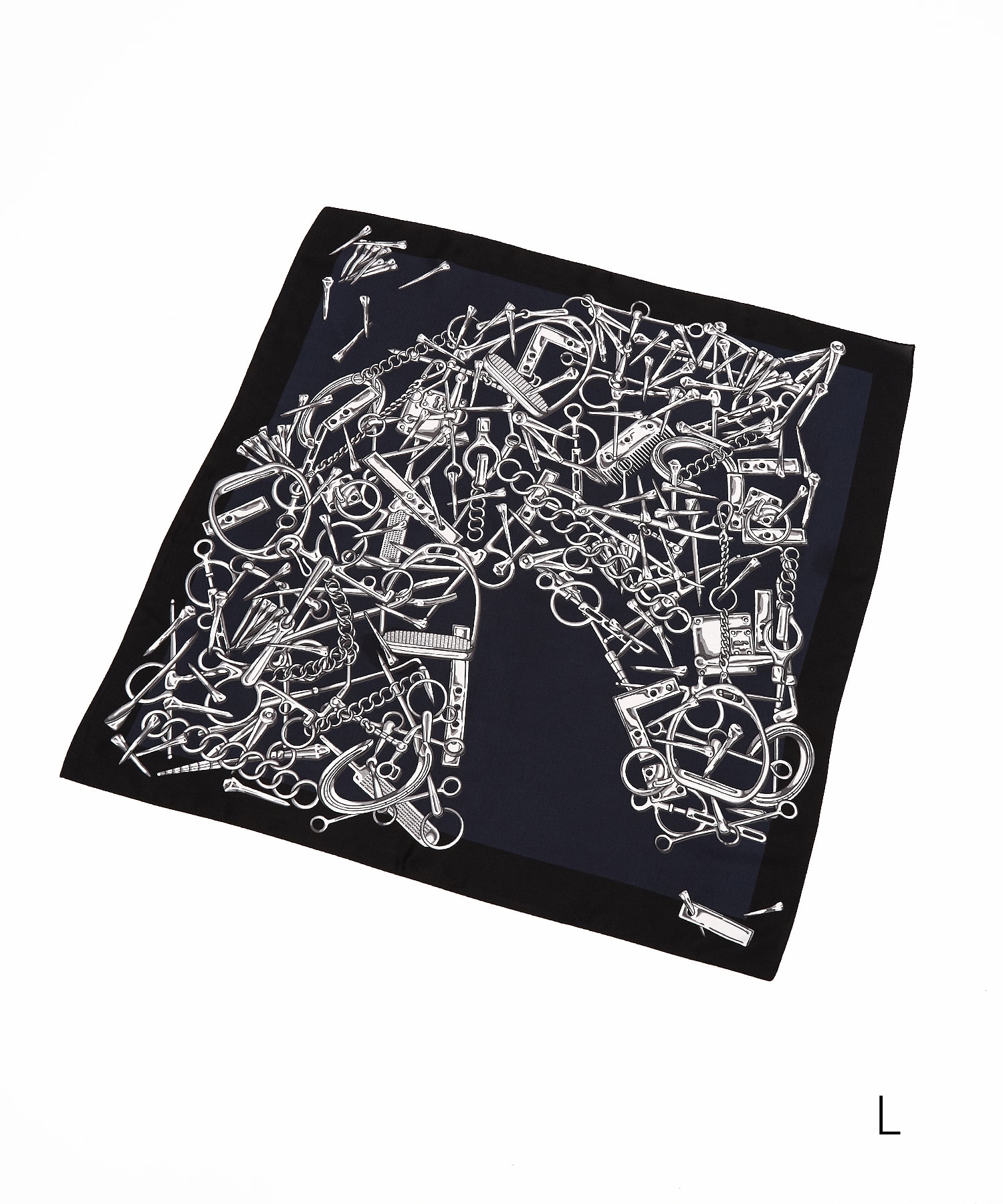 レトロクラシックパターンバリエーション大判スカーフ(70cm×70cm