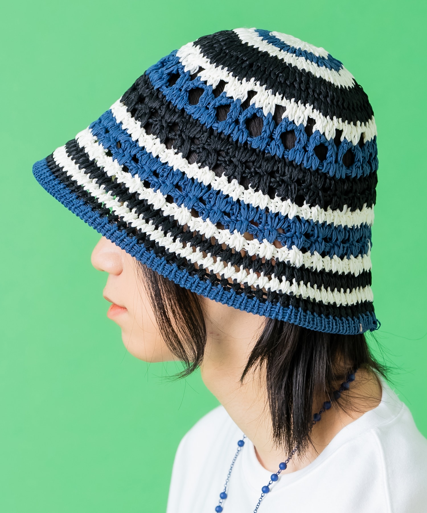 レトロマルチボーダークロシェニットハット / メンズ レディース ユニ