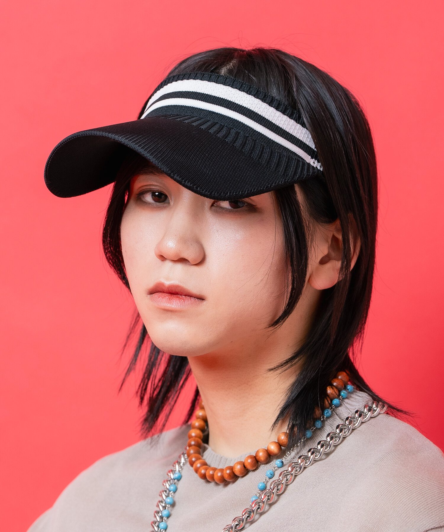 あんなさん専用 ラインリブサンバイザー / メンズ レディース ユニセックス Y2K