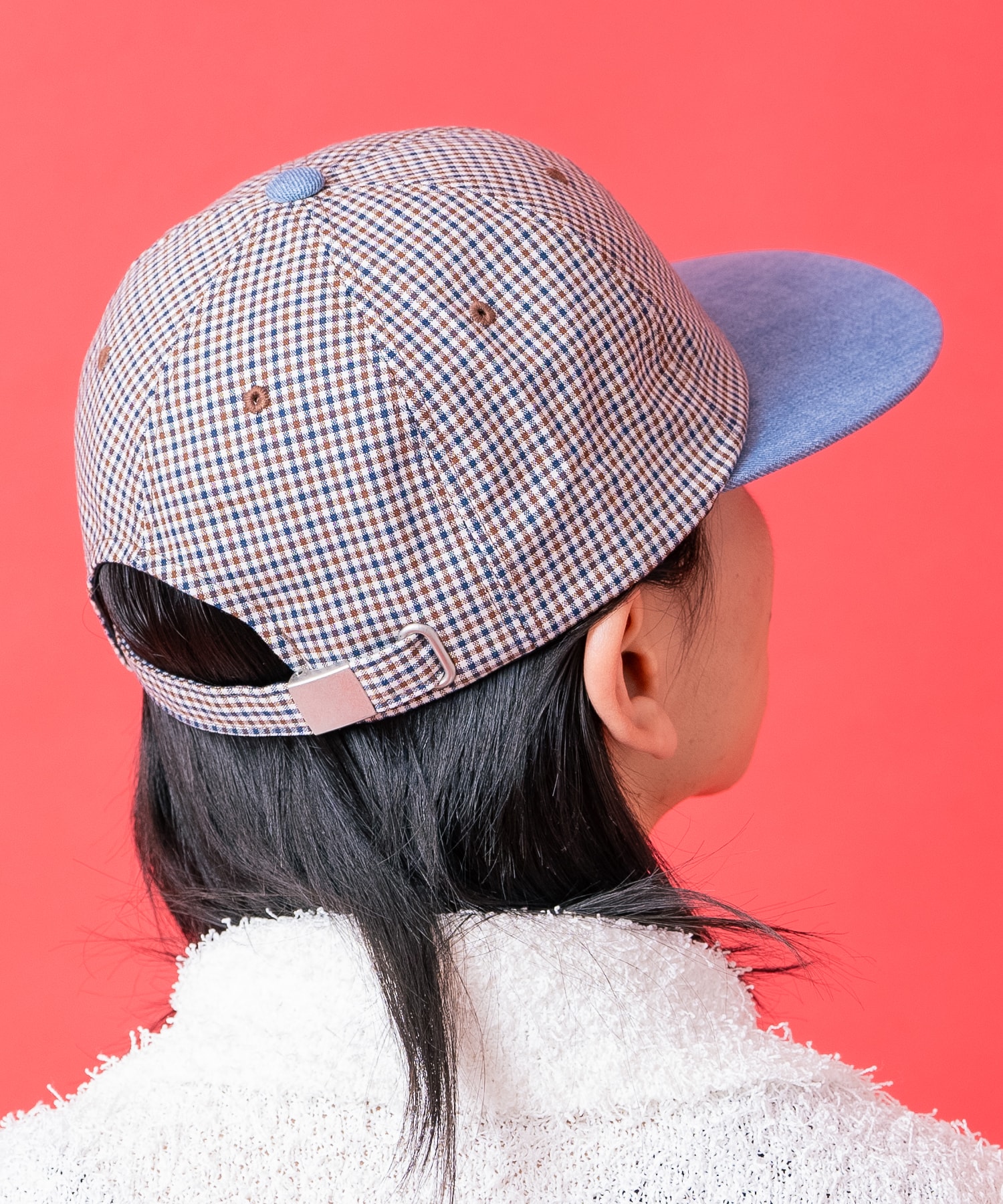 チェック×デニムコンビ2トーンキャップ / メンズ レディース ユニ