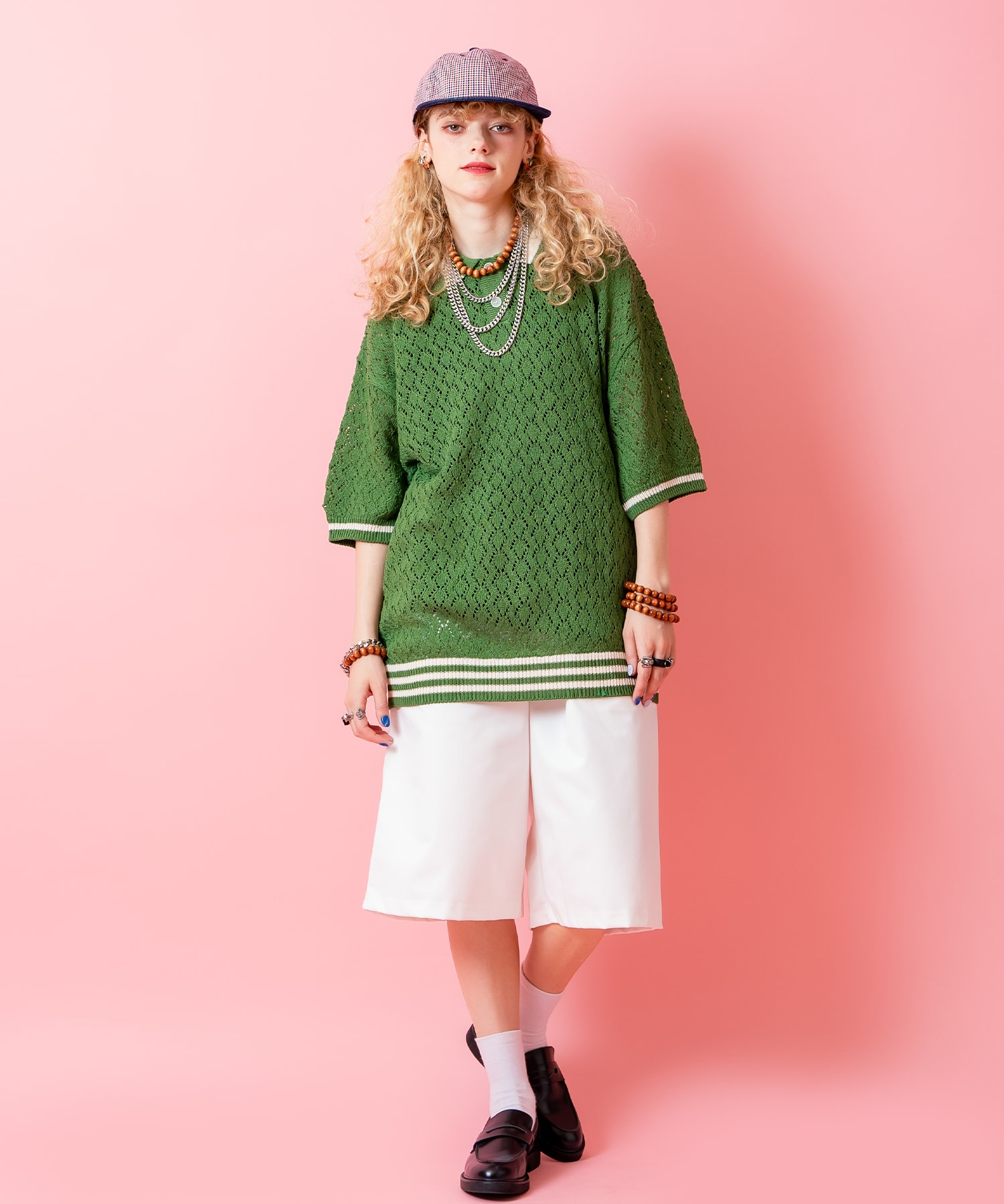 チェック×デニムコンビ2トーンキャップ / メンズ レディース ユニ