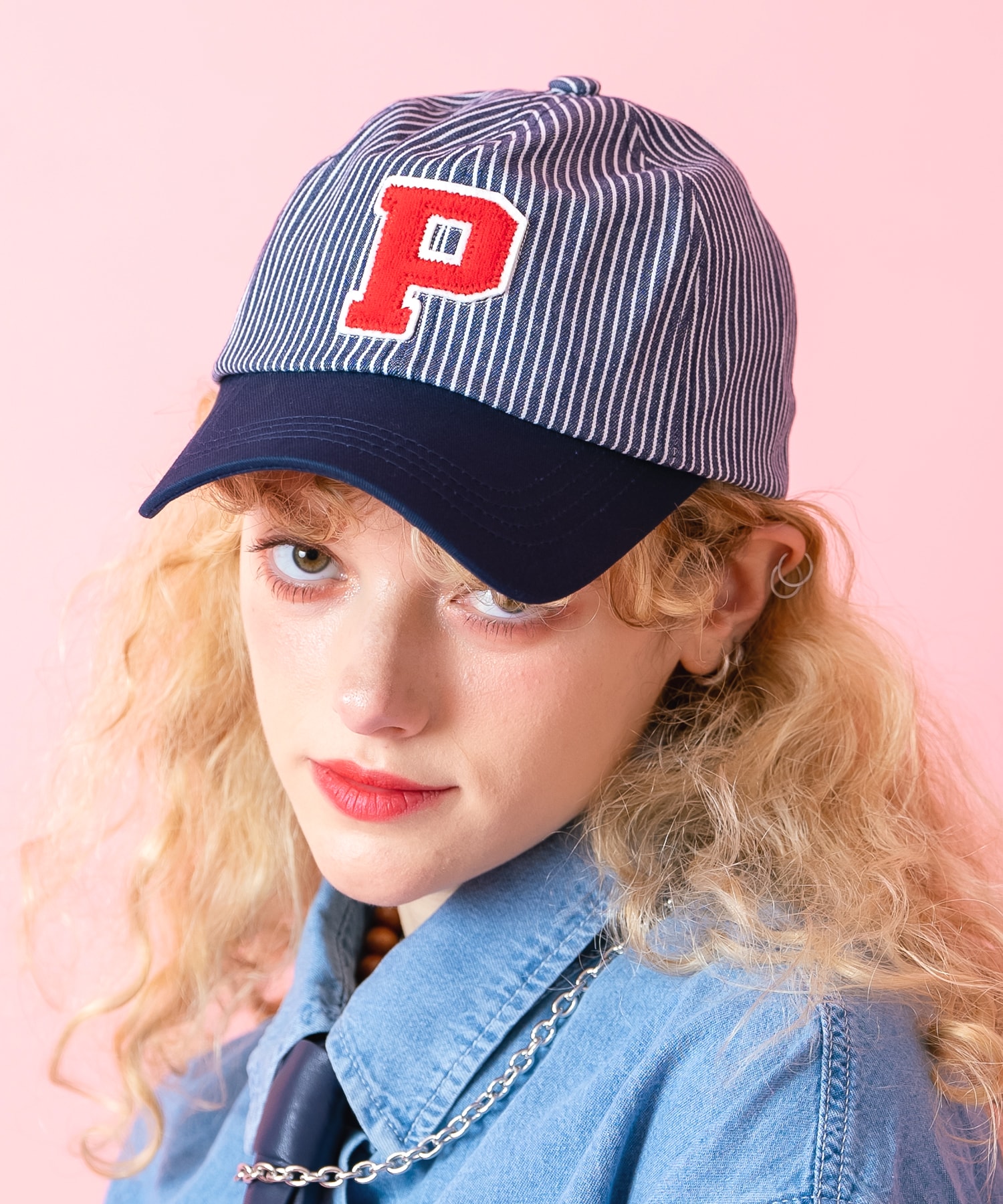 an meets zakka サガラワッペンロゴヒッコリー２トーンキャップ