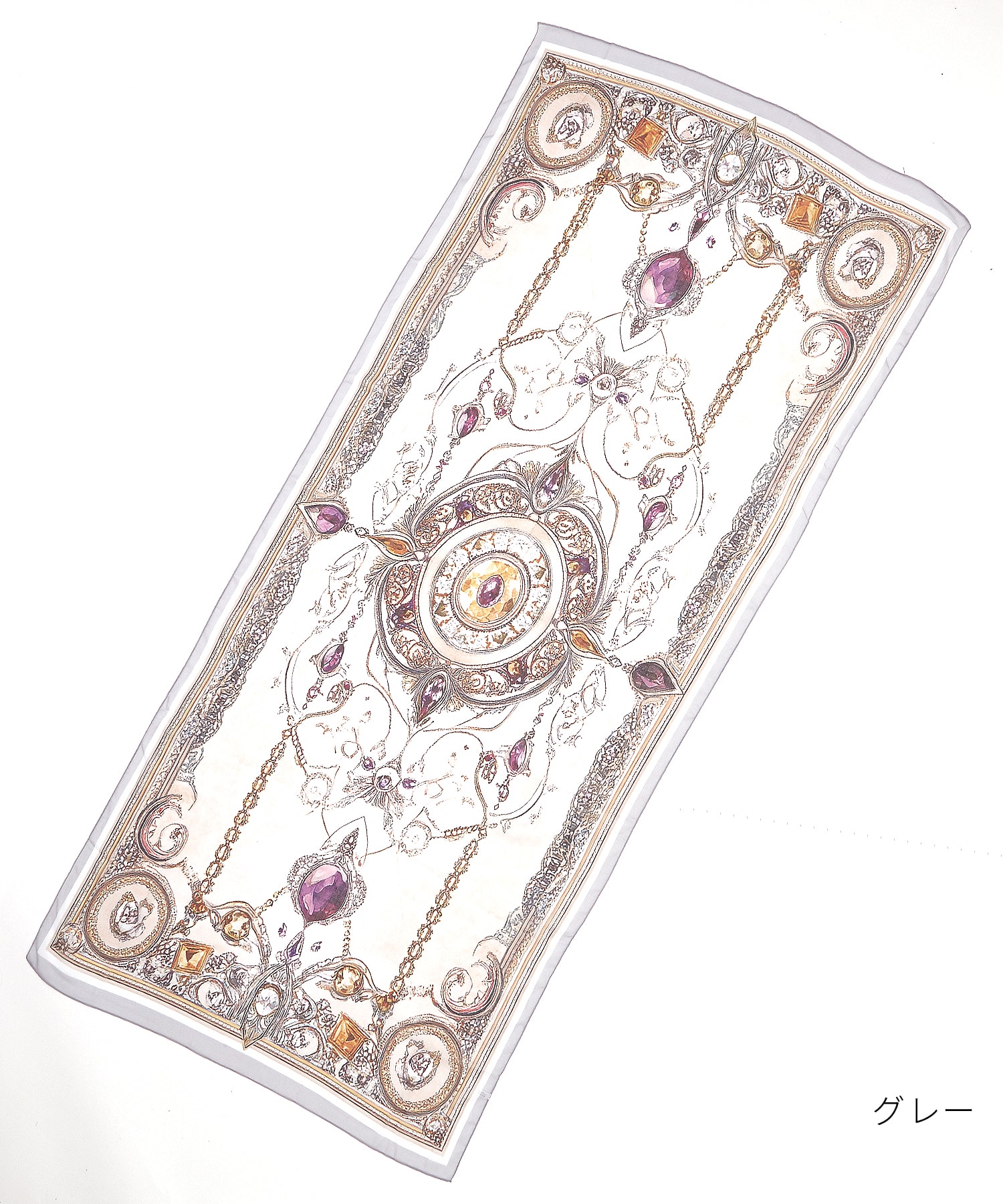 レトロクラシックパターン大判スカーフ(75cm×175cm) / レディース