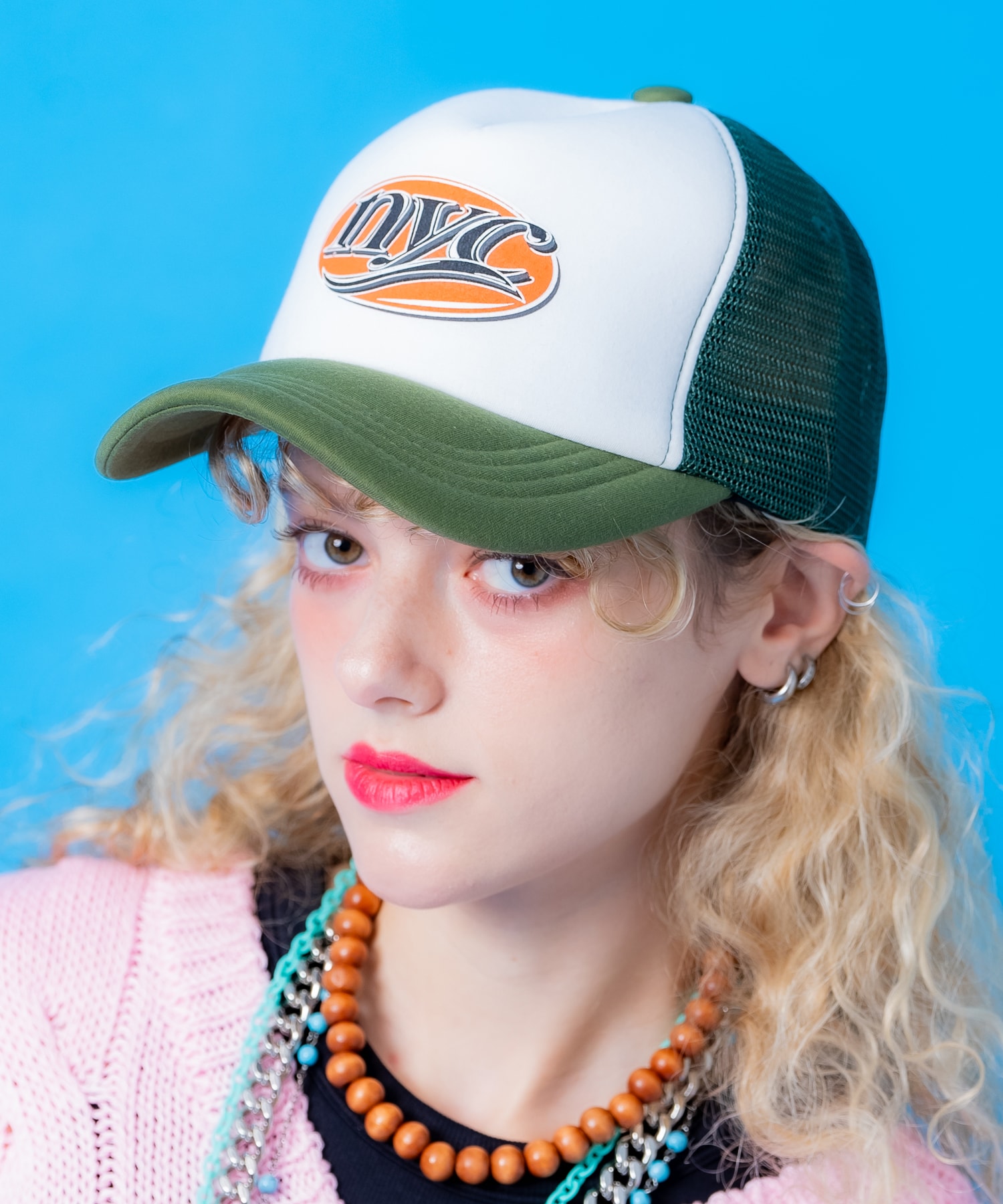 NYCロゴプリントメッシュキャップ / メンズ レディース ユニ 