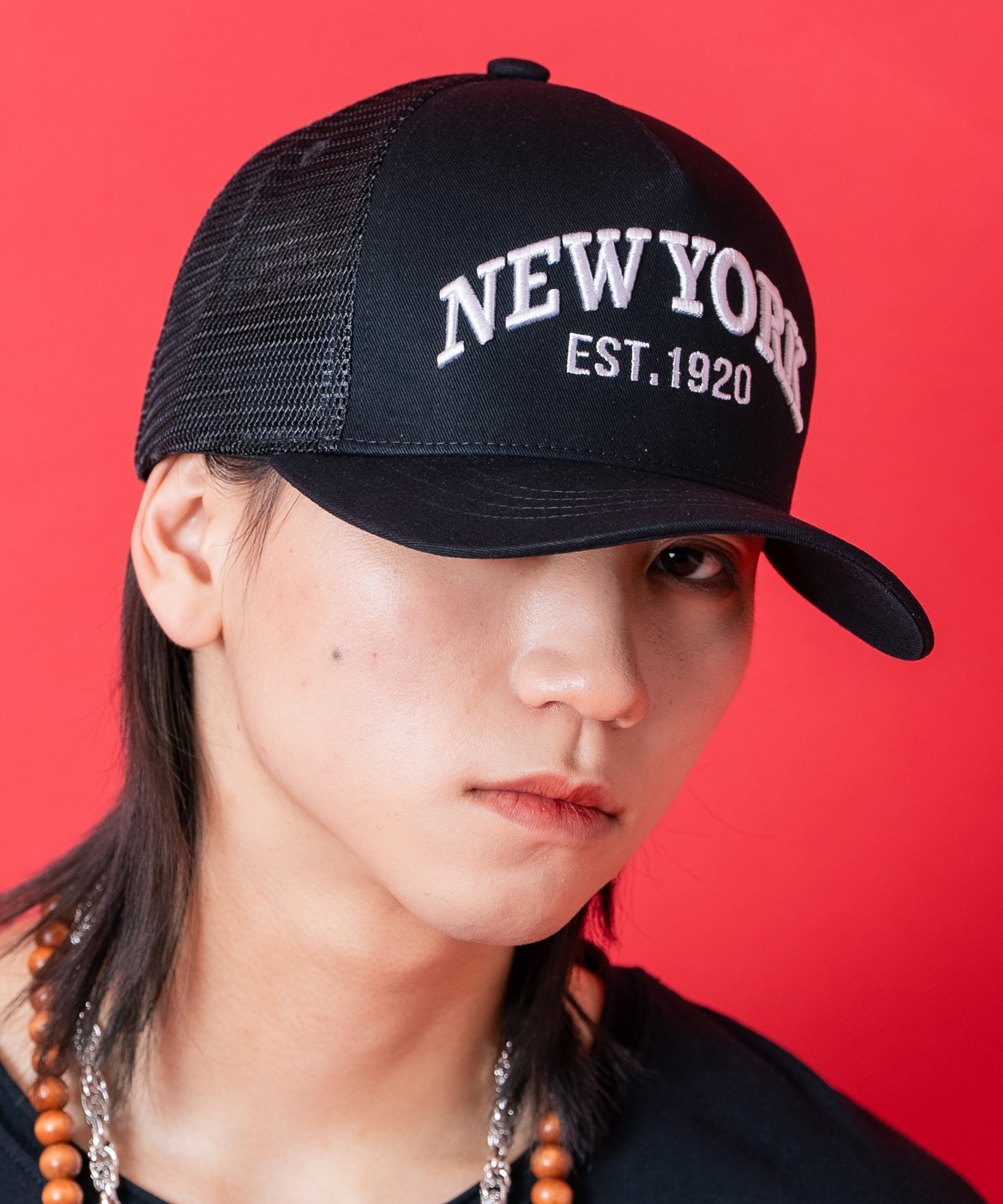 NEWYORK立体刺繍メッシュキャップ / メンズ レディース ユニ