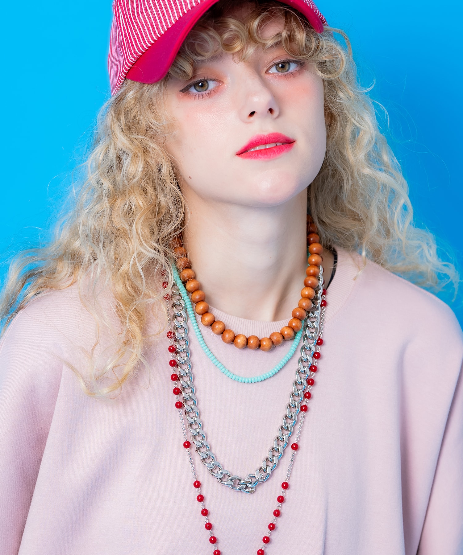 ガラスビーズネックレス(40cm) / レディース メンズ ユニセックス