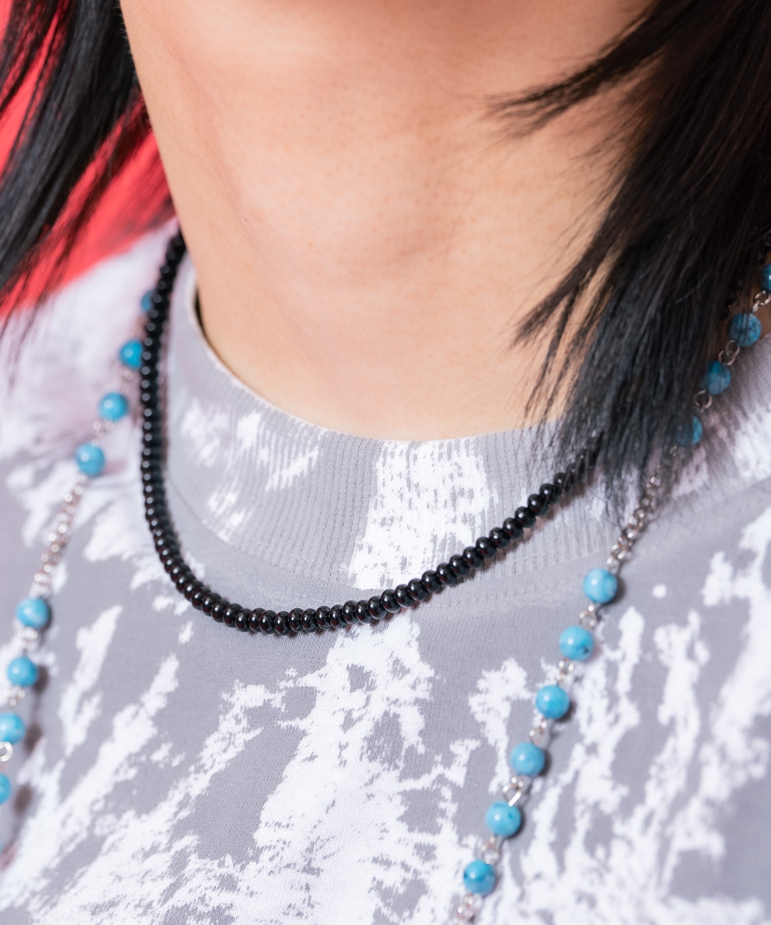 ガラスビーズネックレス(40cm) / レディース メンズ ユニセックス