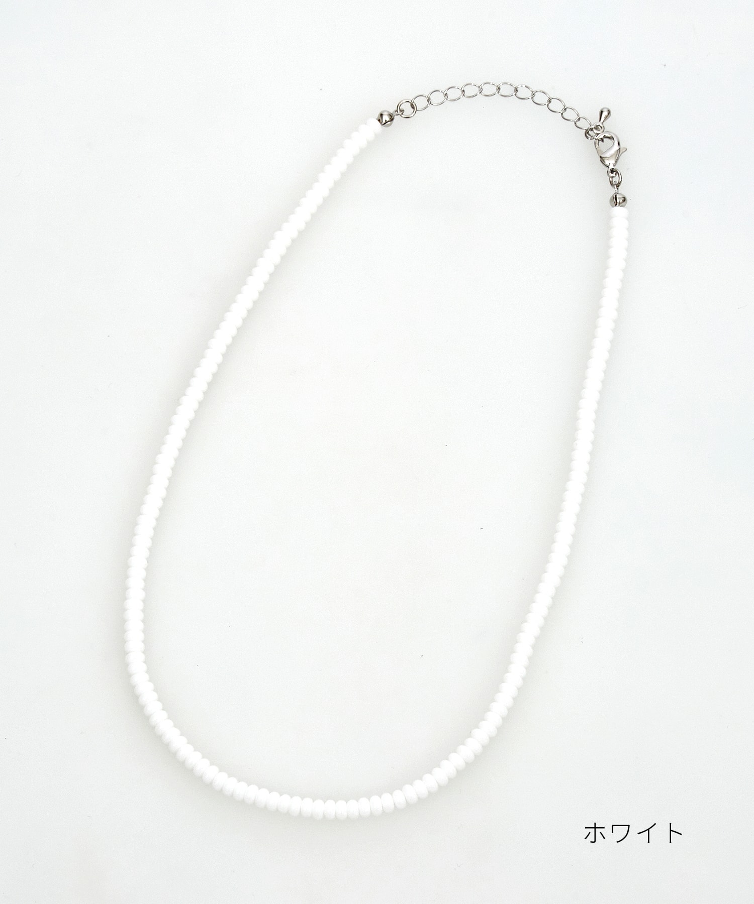 【最終お値下げ】APROSIO&CO ビーズネックレス ホワイト ガラスビーズネックレス(40cm) / レディース メンズ ユニセックス