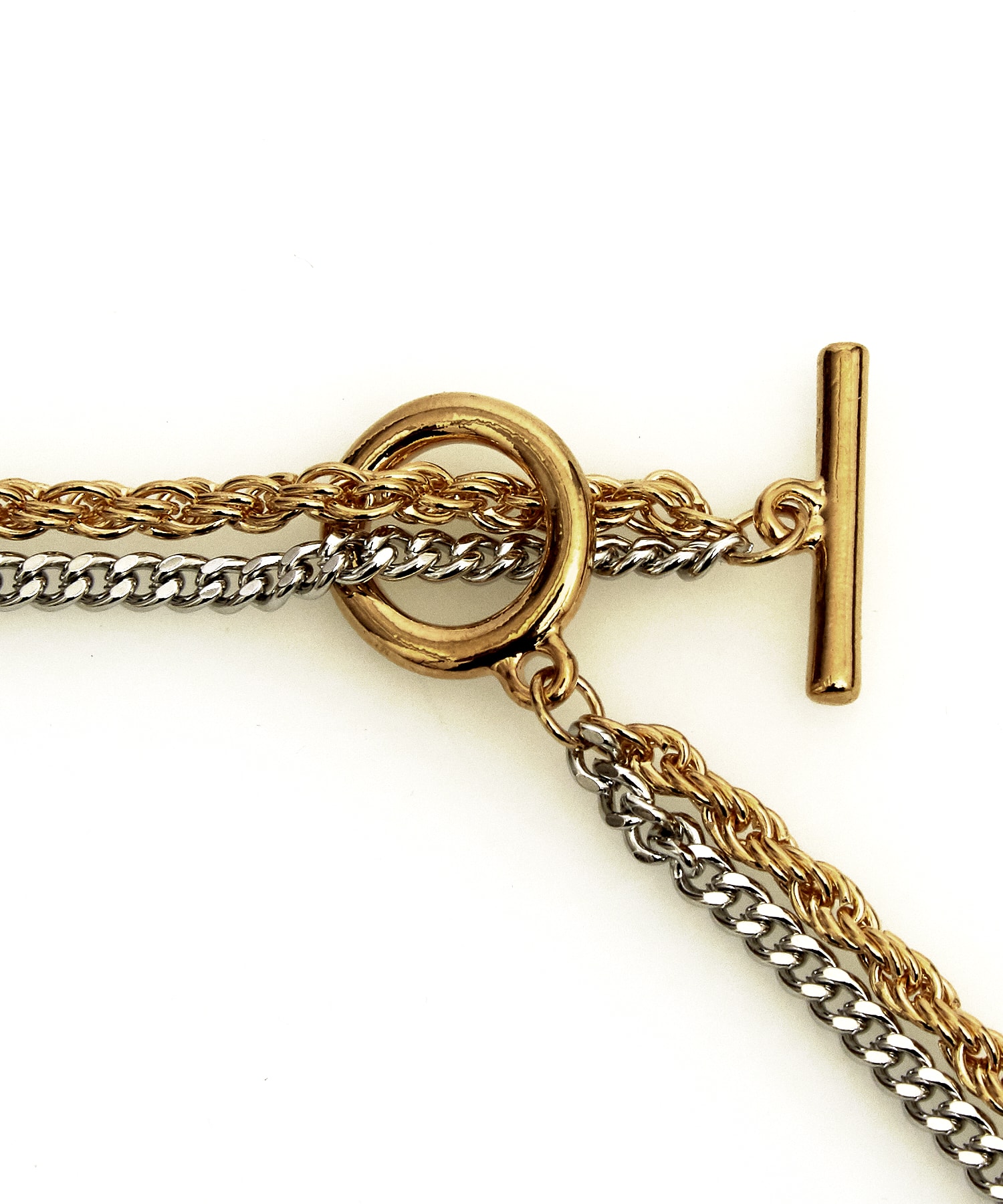 ミックスカラー2連チェーンネックレス(45cm、55cm) / メンズ