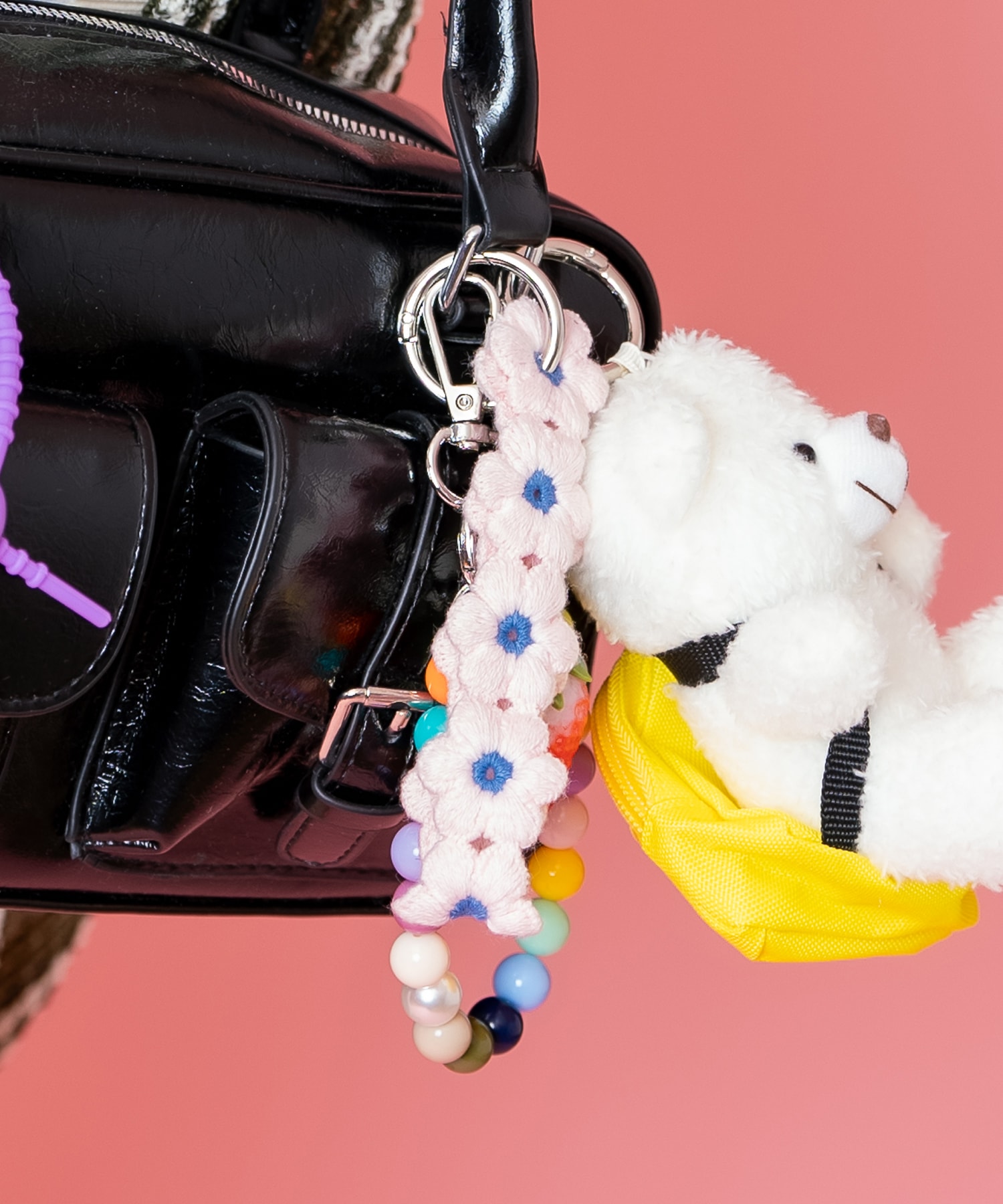 an meets zakka 刺繍フラワーキーホルダー