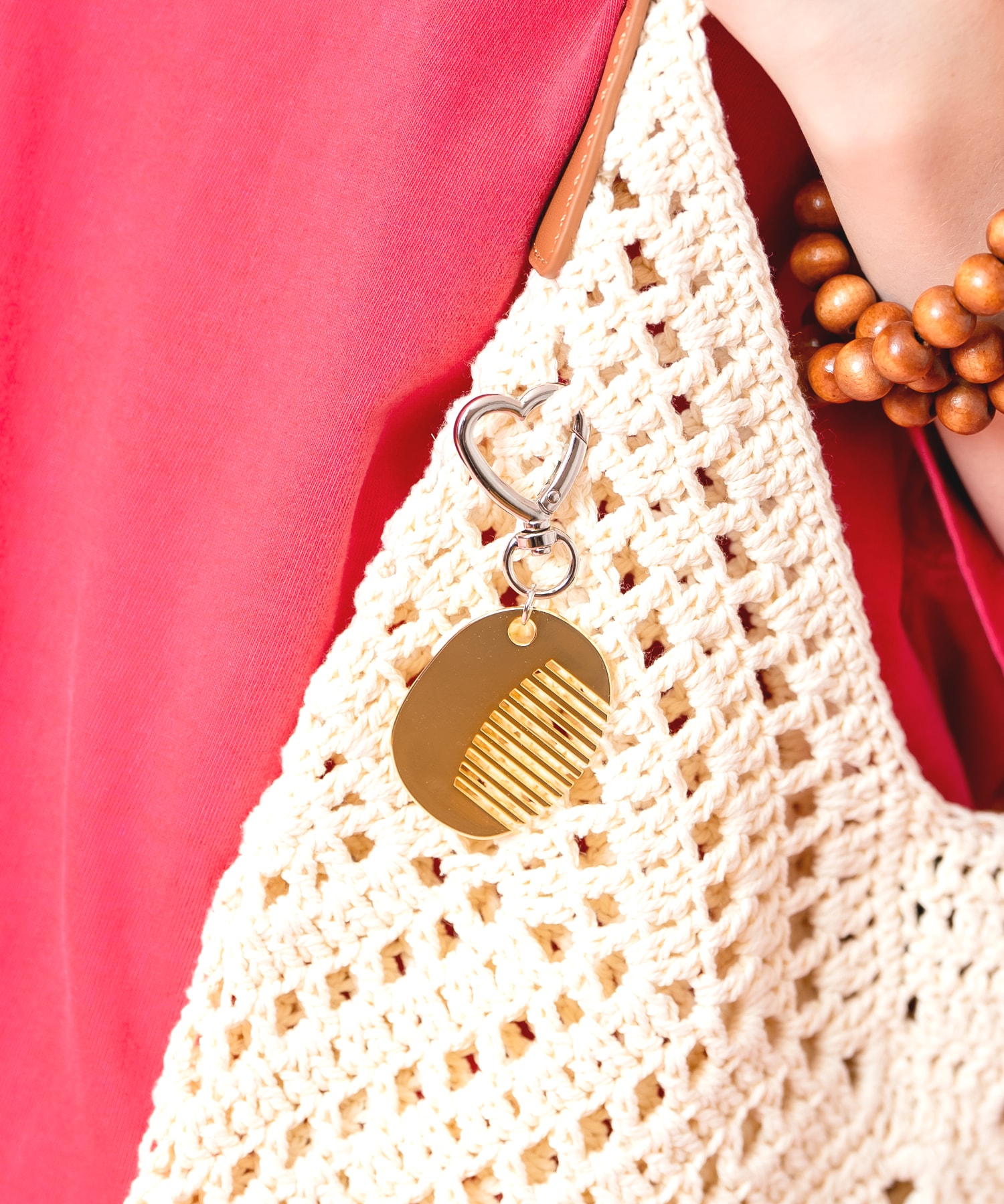 an meets zakka メタルコームチャームハート型フックキーホルダー