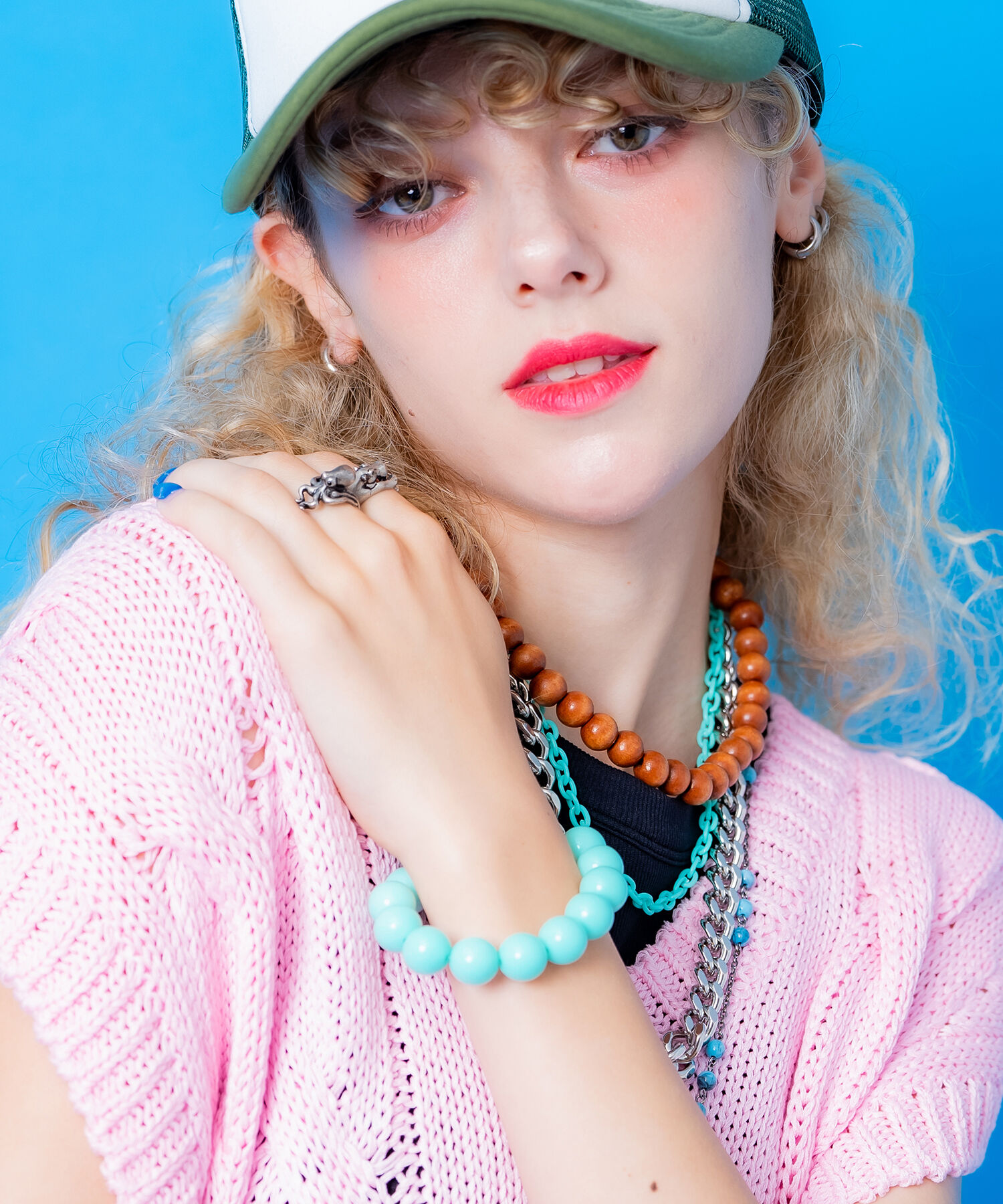 【期間限定 5％OFF】 an meets zakka アクリルカラーパールブレスレット
