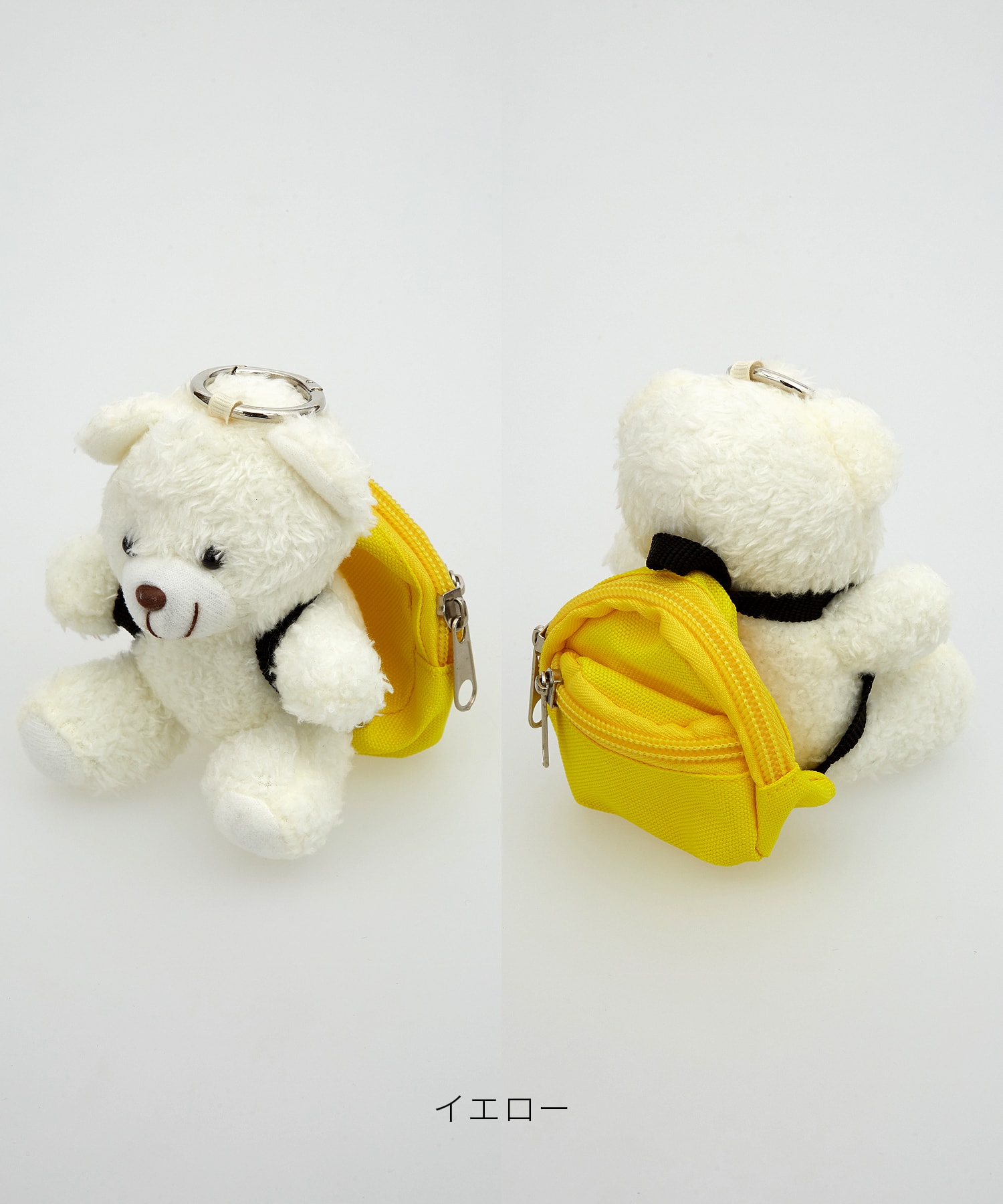 リュック背負いクマさんキーホルダー / キーリング 取り外し可能 ユニ