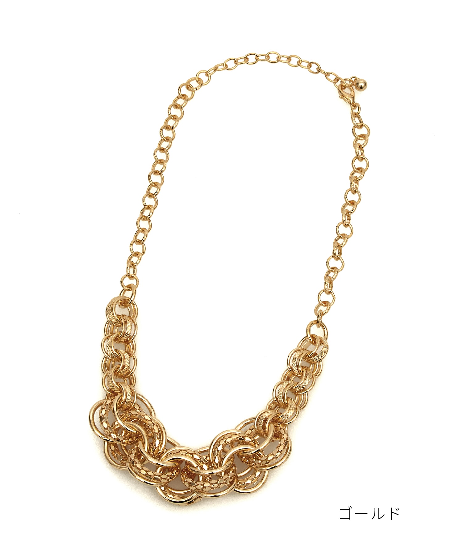 GARNI リングネックレス アンティークゴールド 50cm マルチミックスリングボリュームチェーンネックレス(50cm) / メンズ