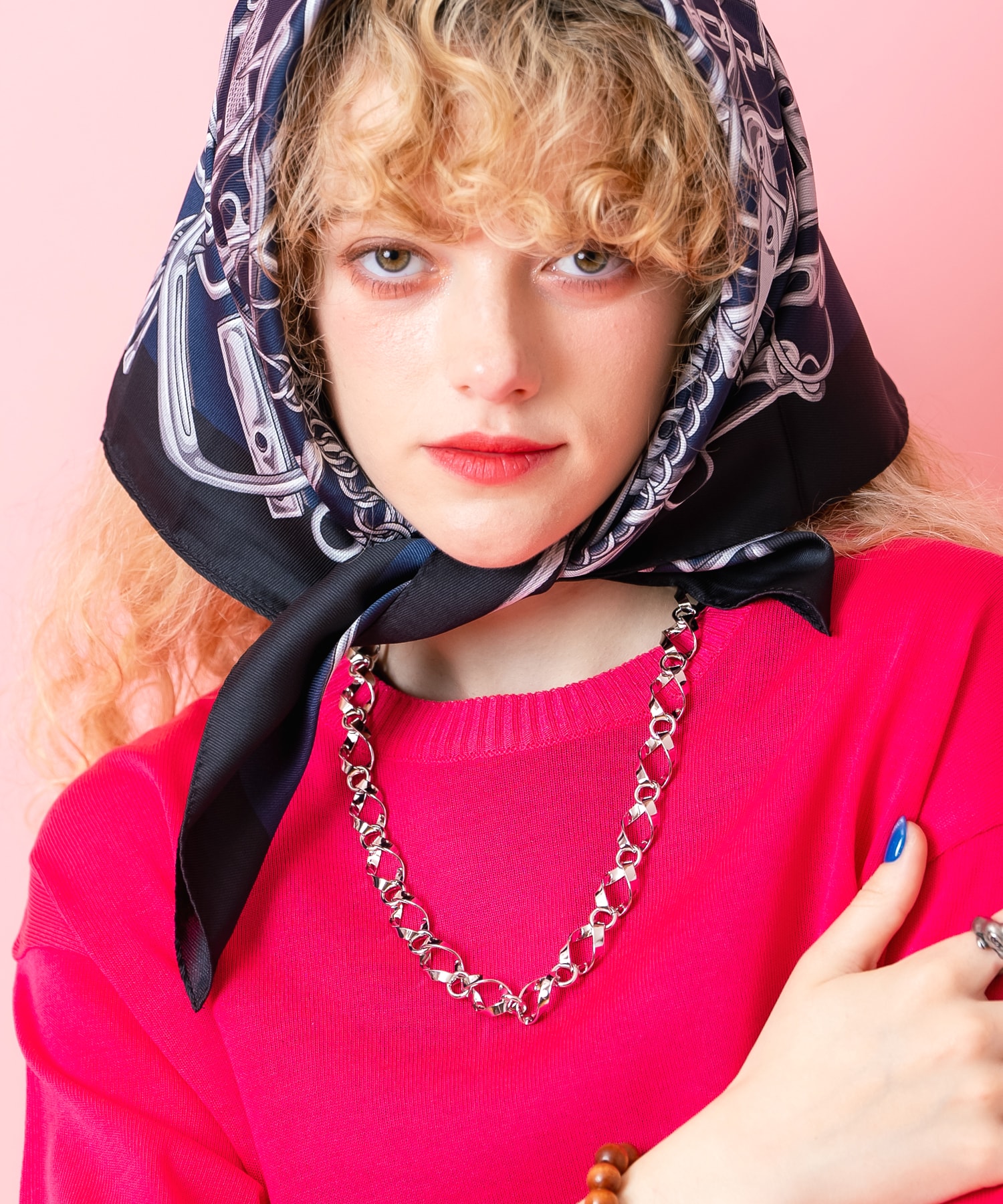 ツイストリングチェーンネックレス(50cm) / メンズ レディース ユニ