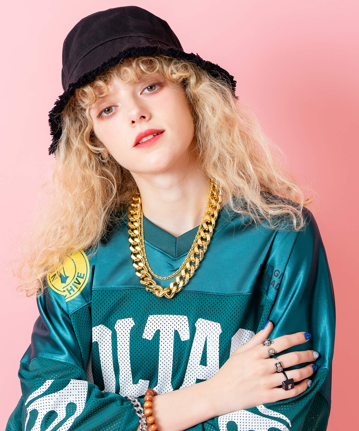 ワイド×スリム2連ミックス喜平チェーンネックレス(50cm