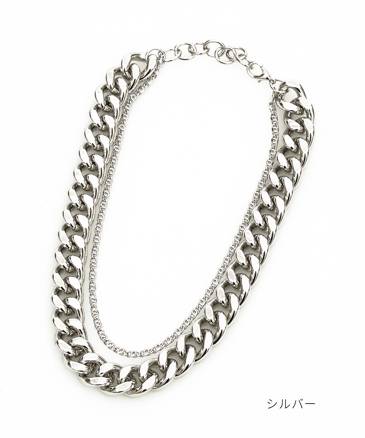 ワイド×スリム2連ミックス喜平チェーンネックレス(50cm) / メンズ