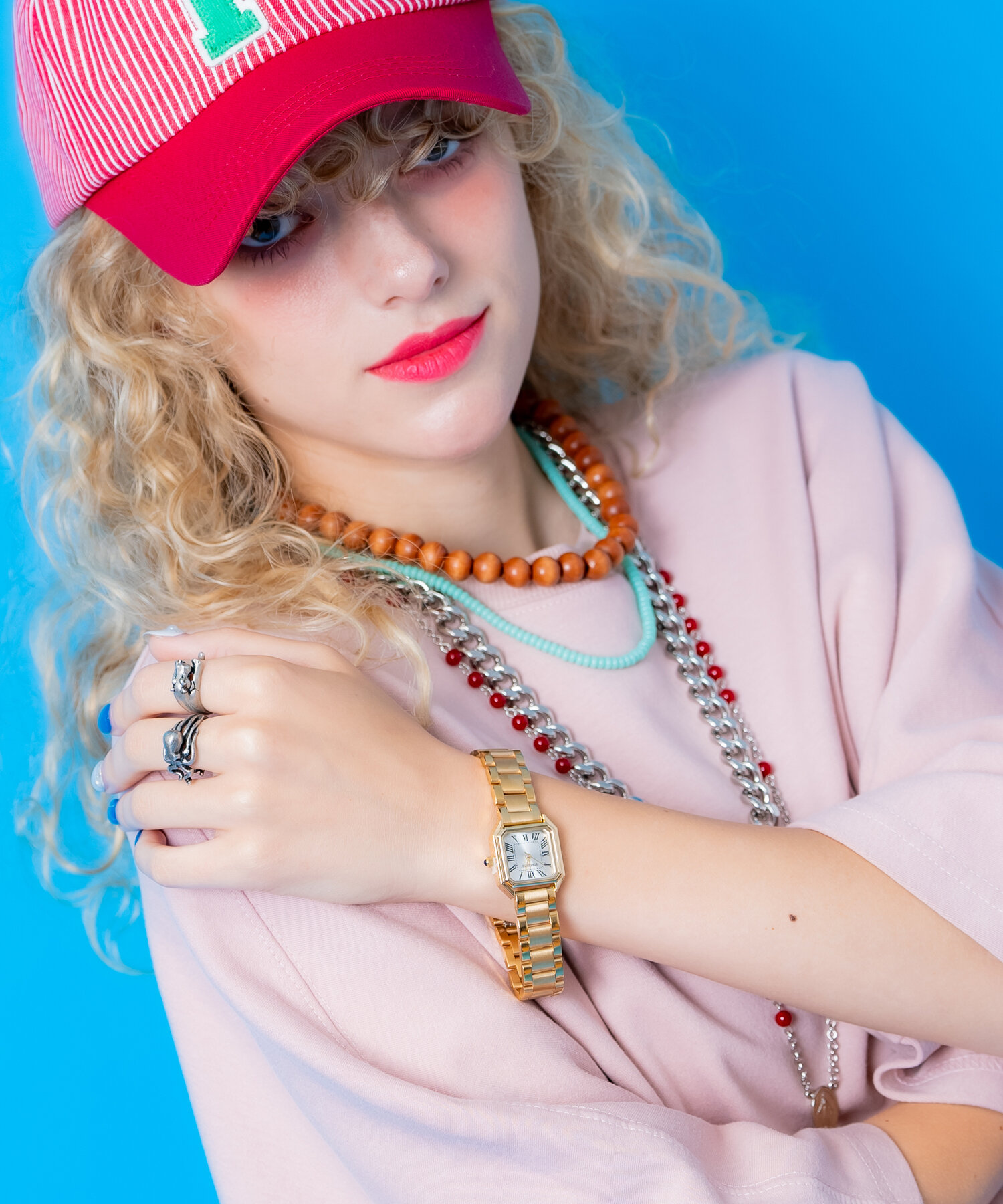 【期間限定 5％OFF】 an meets zakka ステンレスバンドスクエアダイヤルウォッチ