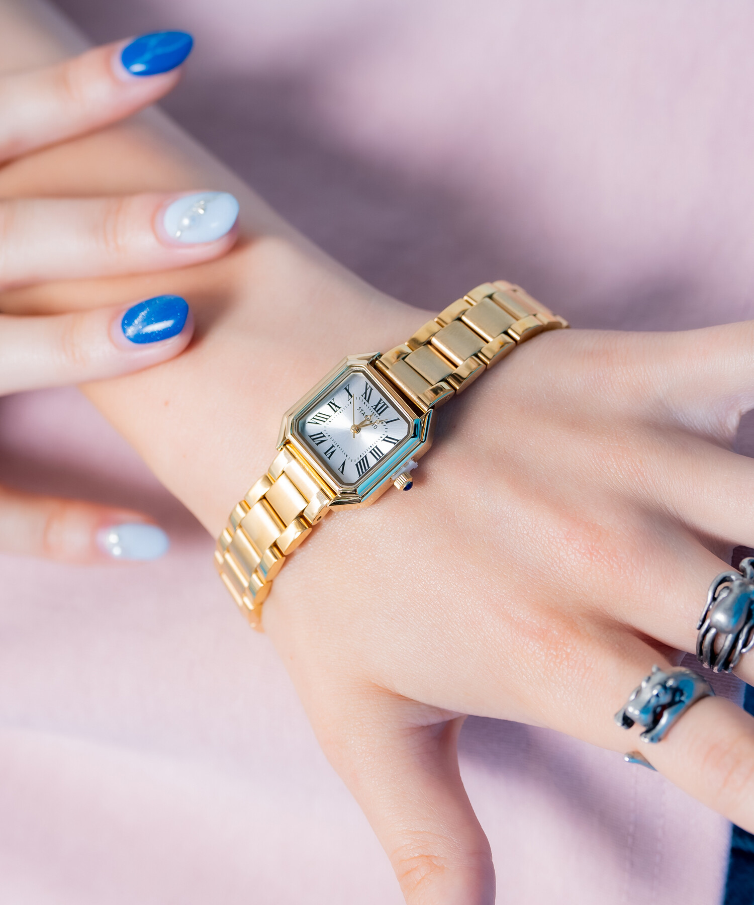 ゴールドカジュアル腕時計 ステンレスバンド 腕時計 レディース 防水 ステンレス ベルト おしゃれ シンプル