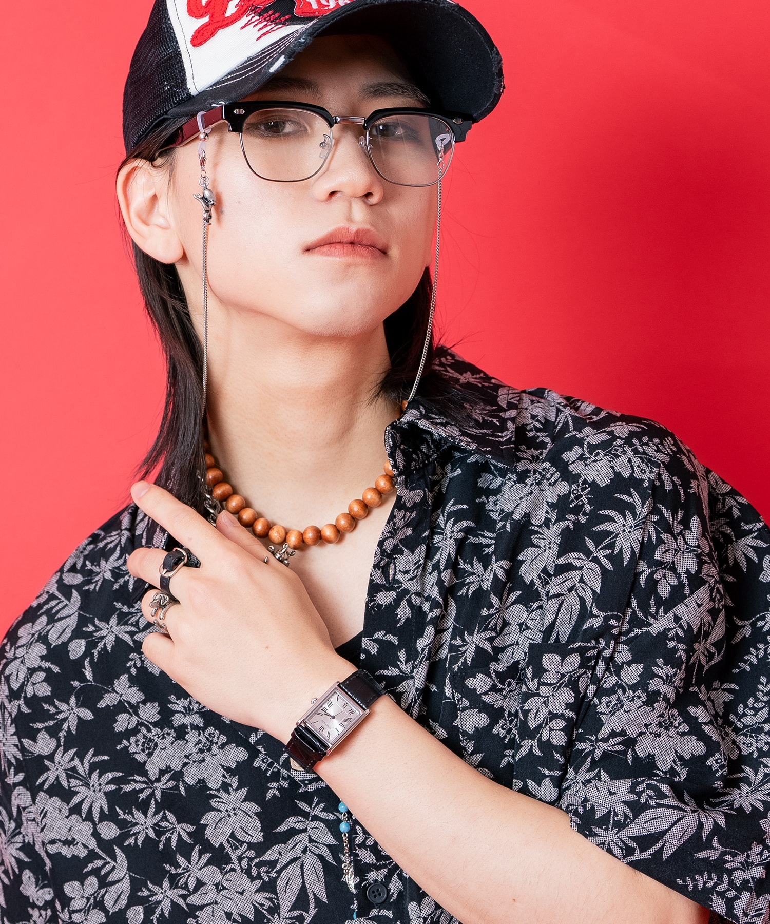 スクエアダイヤルレザーバンド腕時計 / ウォッチ 牛革 アナログ レトロ