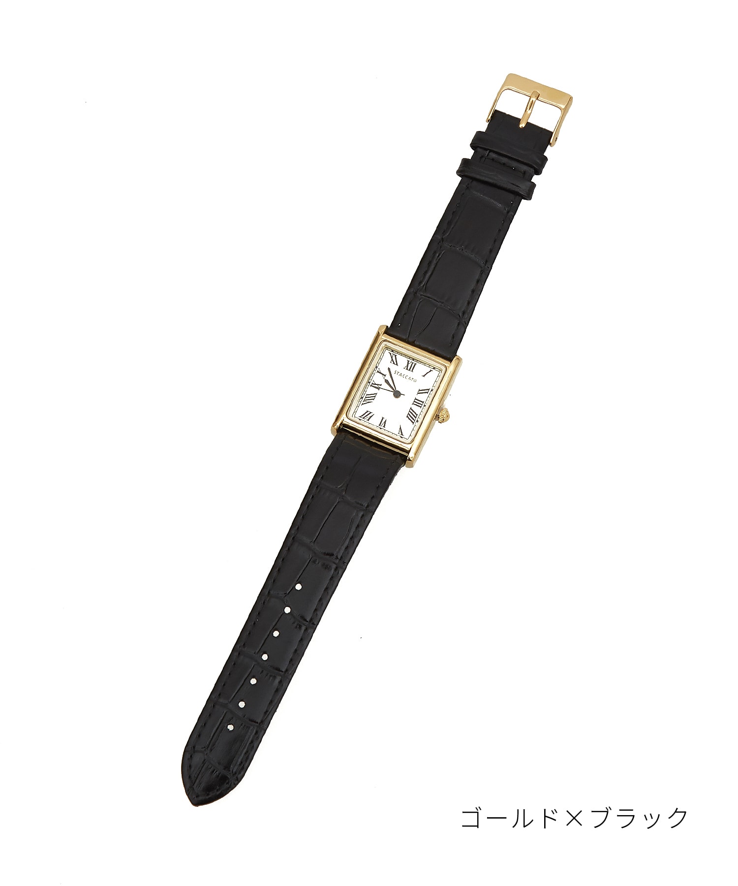 スクエアダイヤルレザーバンド腕時計 / ウォッチ 牛革 アナログ レトロ