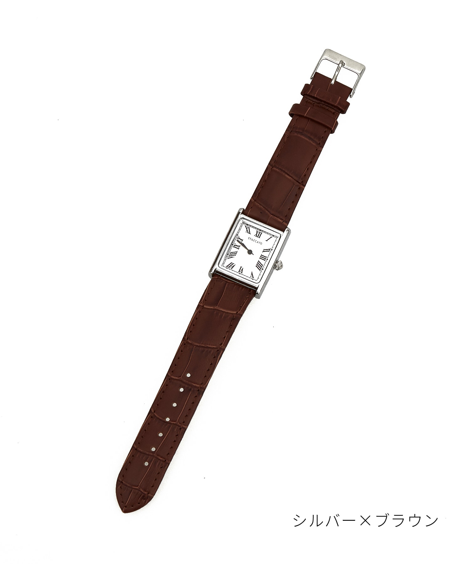 スクエアダイヤルレザーバンド腕時計 / ウォッチ 牛革 アナログ レトロ