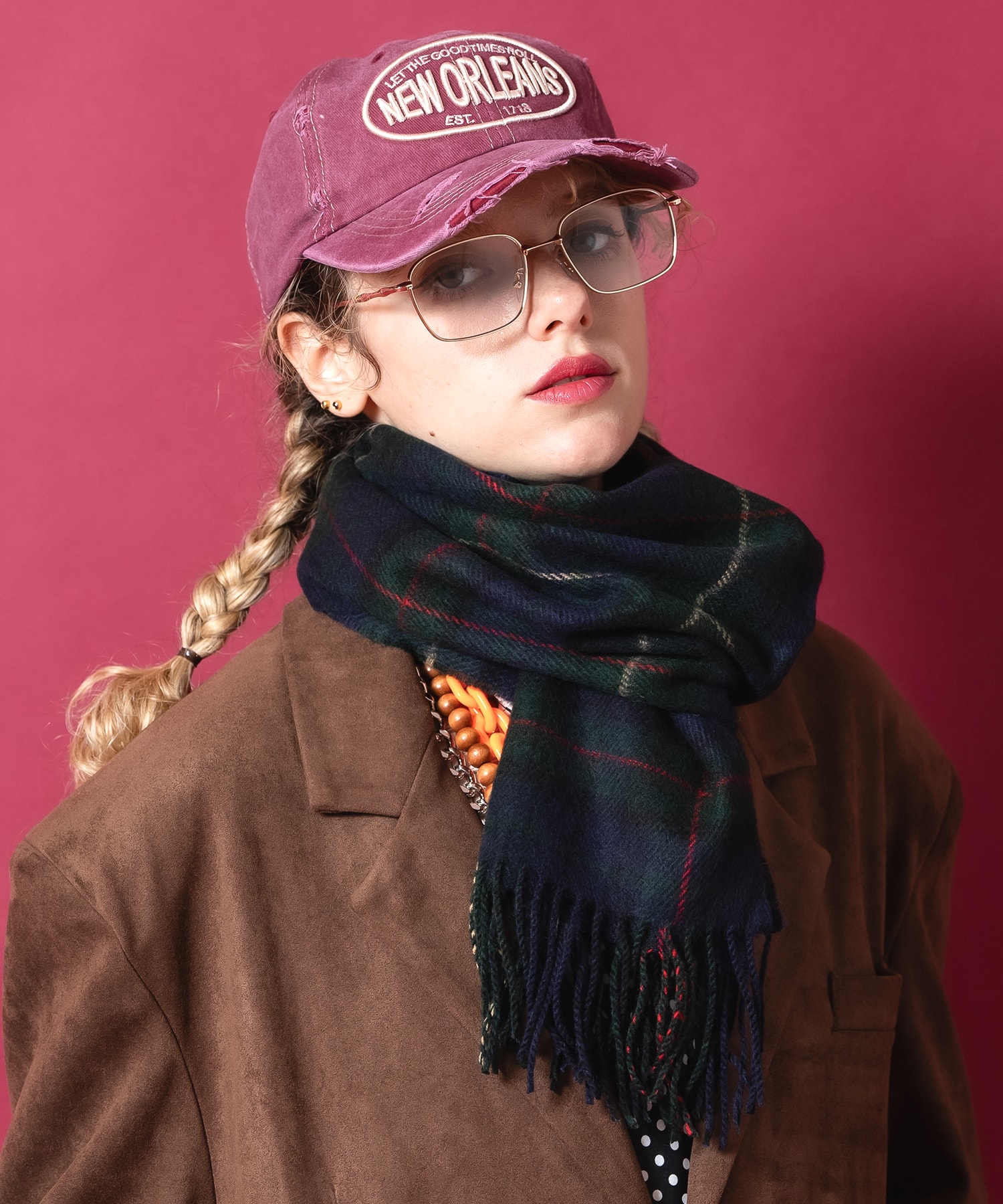 クラシックタータンチェック柄マフラー(31cm×170cm) / ユニセックス