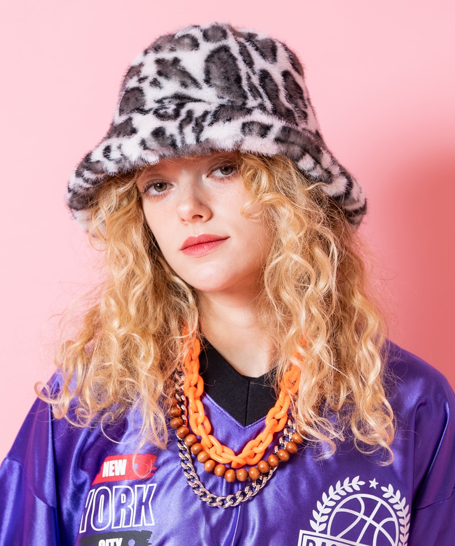 レオパードショートファーハット / ユニセックス 帽子 豹柄 ヒョウ柄