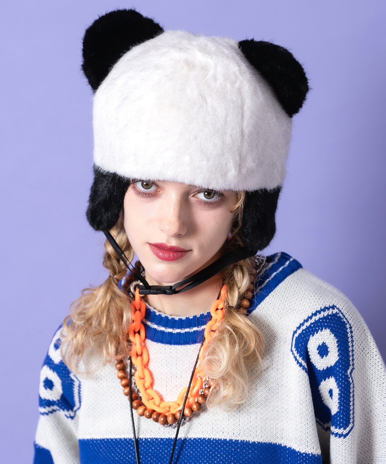 クマ耳ショートファーイヤーフラップキャップ / ユニセックス 帽子