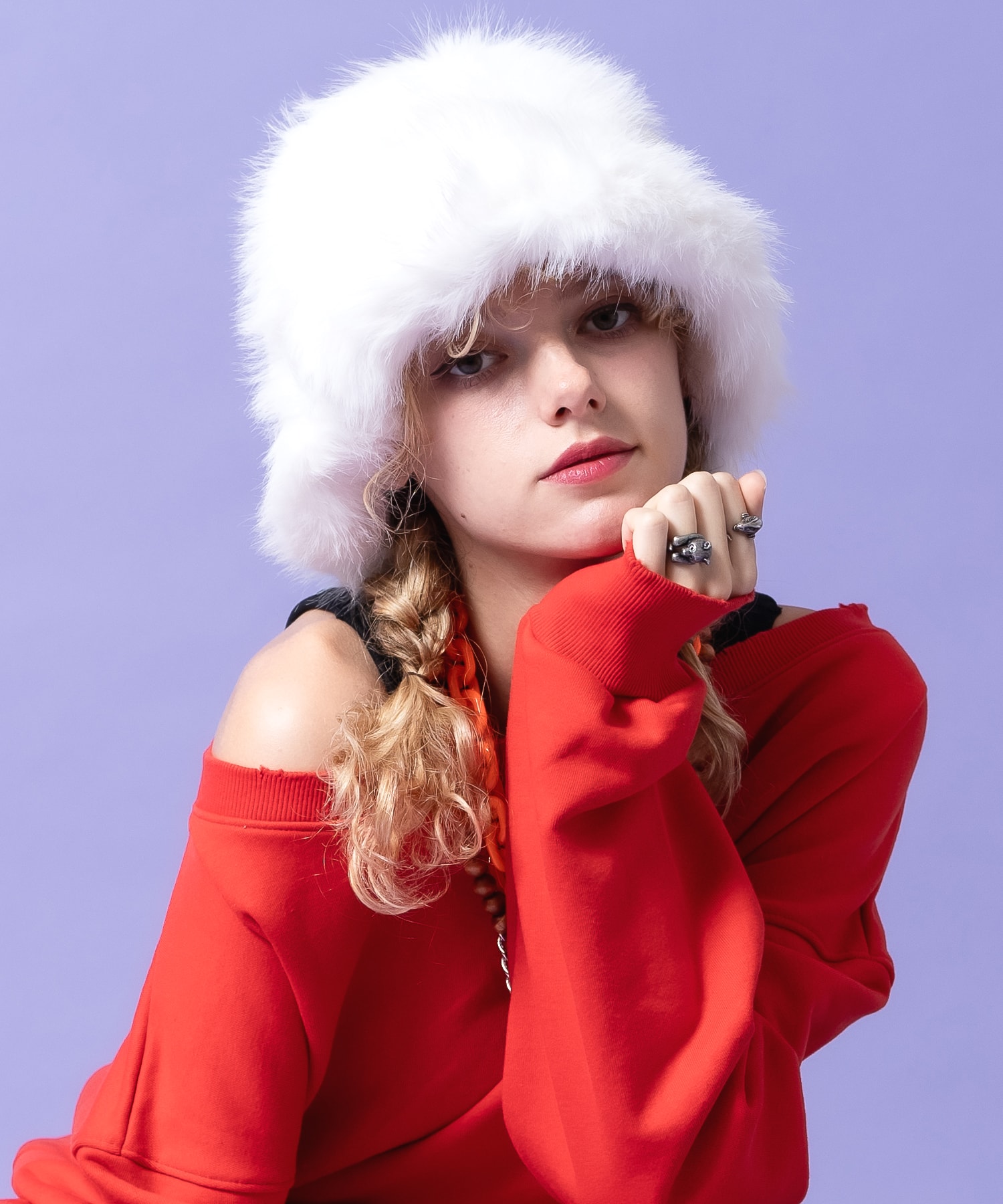 an meets zakka ボリュームファーハット