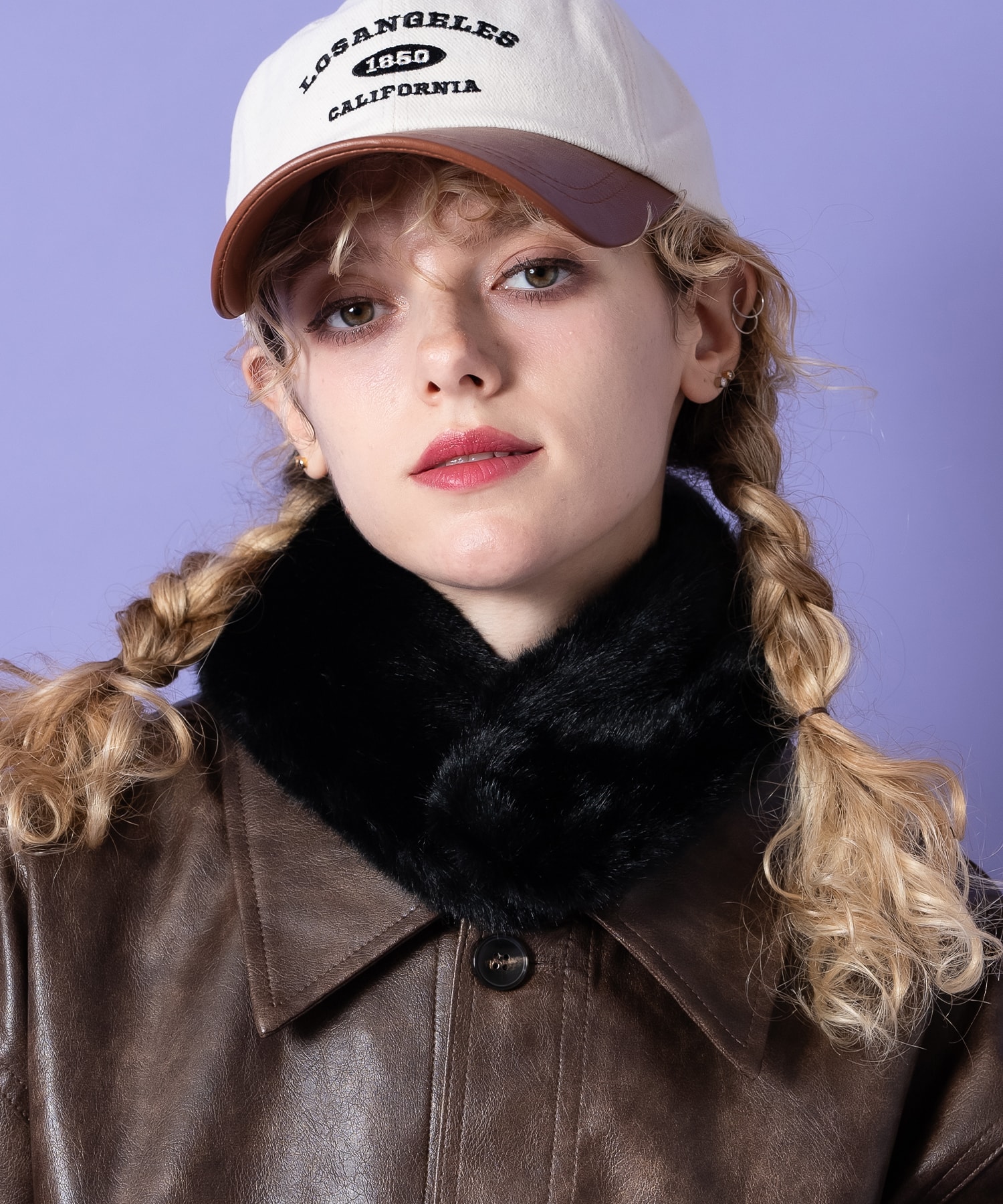 ショートファーティペットマフラー / ユニセックス レディース メンズ