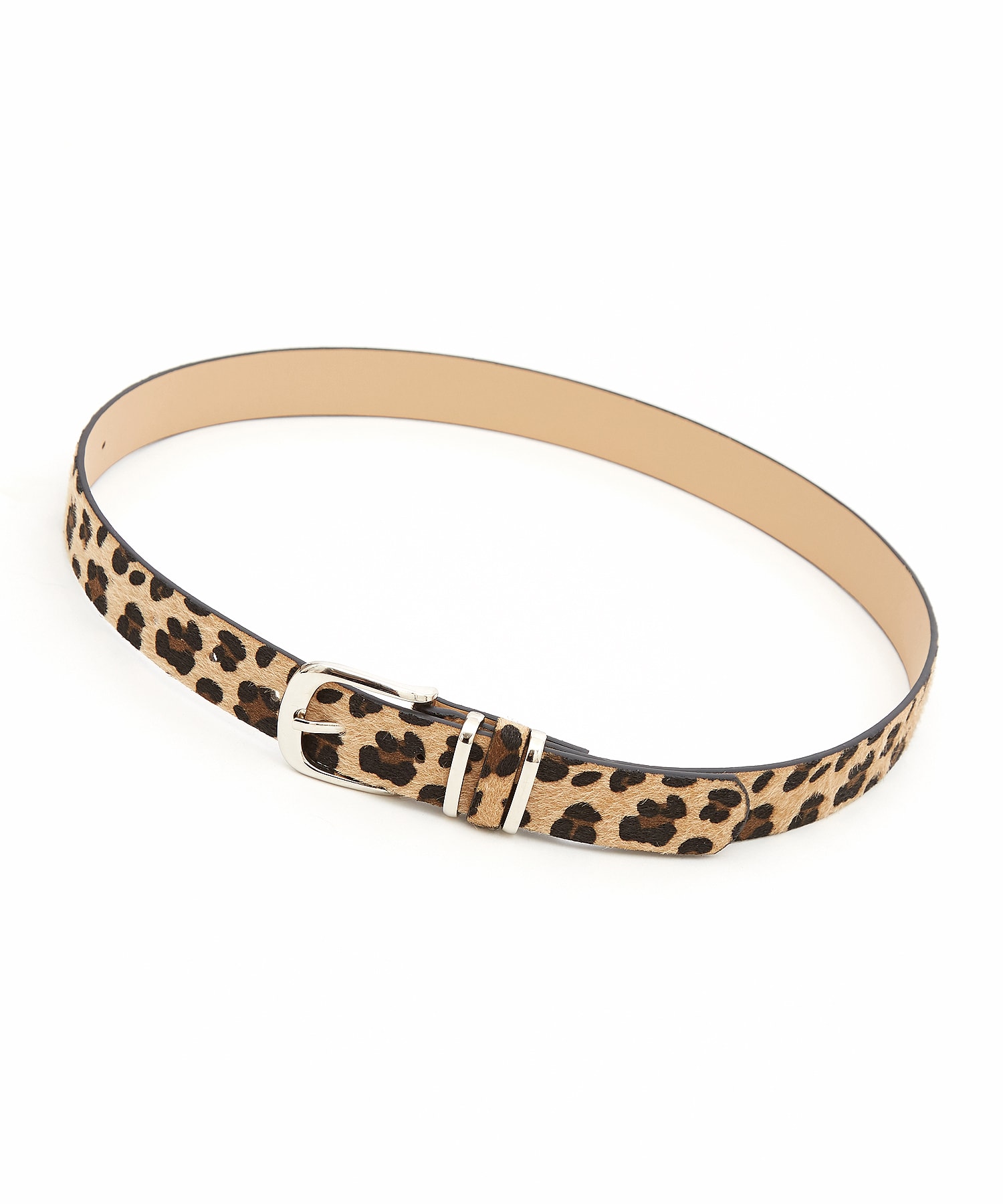 レオパードハラコタッチ合成皮革ベルト / ユニセックス レディース