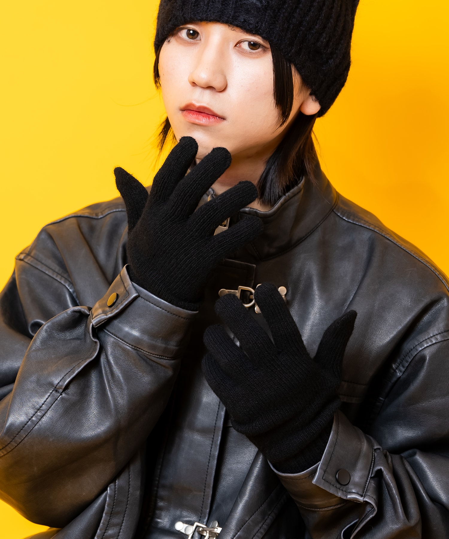 an meets zakka シンプルウールニット手袋(メンズ)