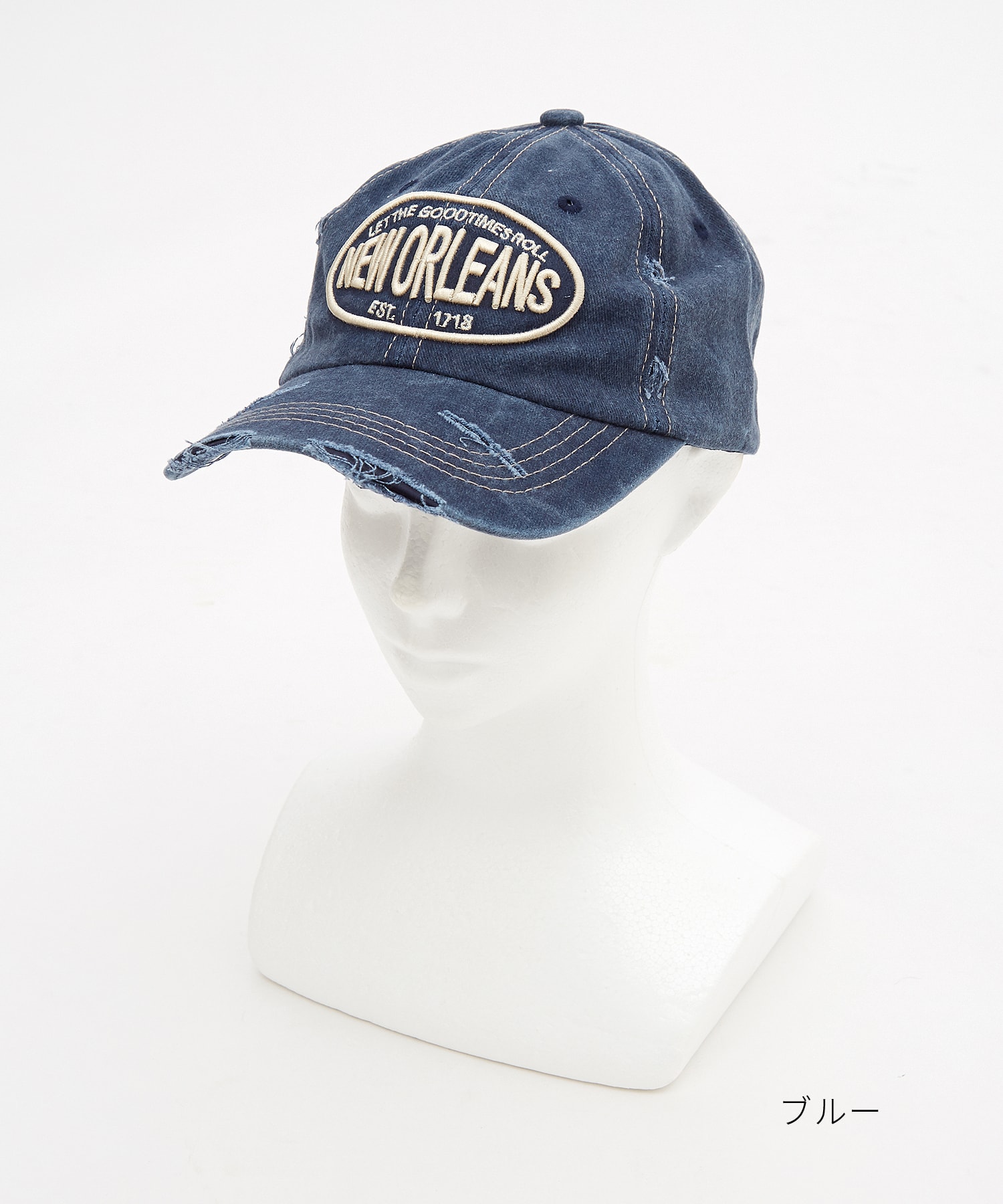 ダメージ＆ピグメントクラシックロゴ刺繍ベースボールキャップ / ユニ