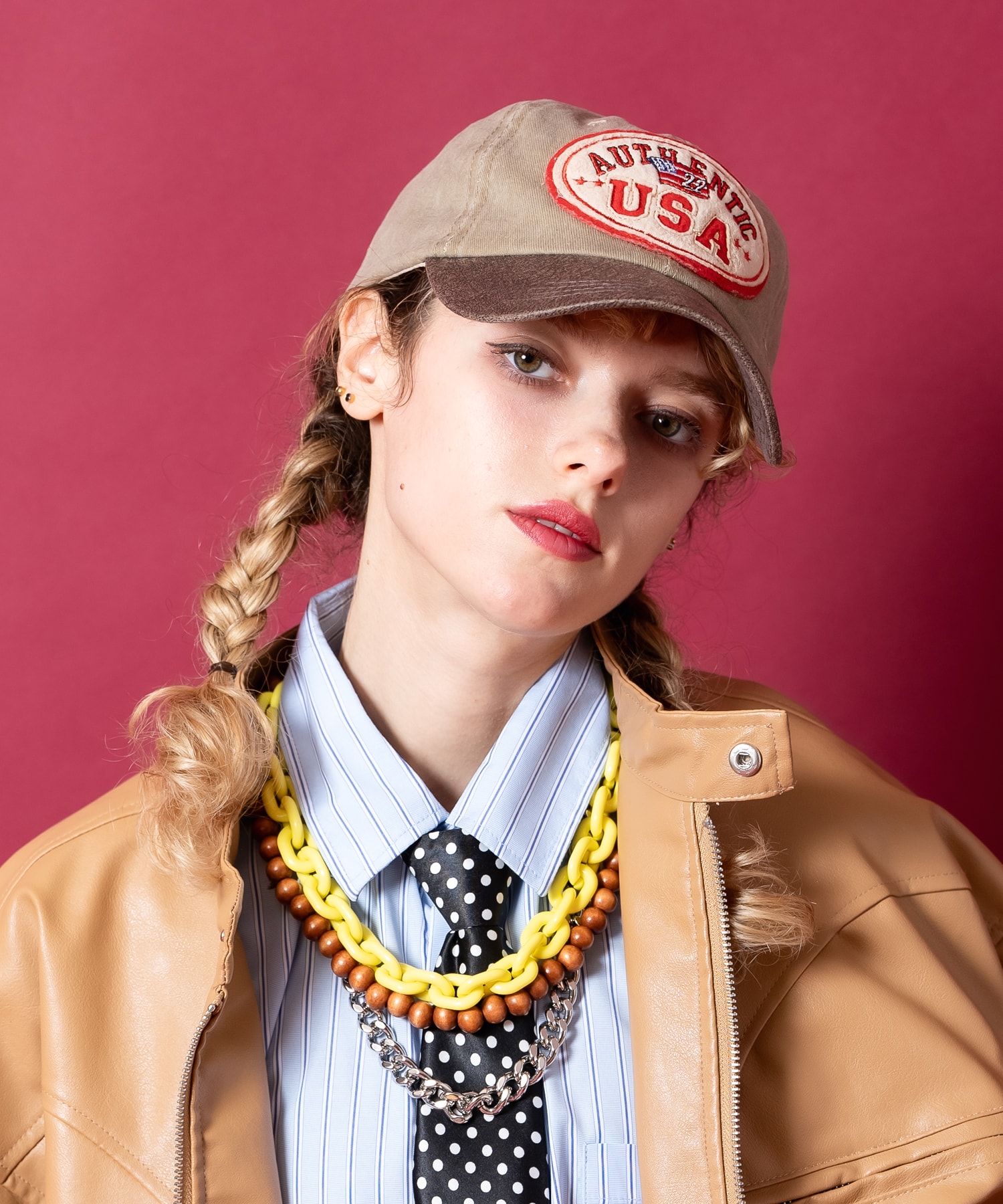 an meets zakka USAワッペンヴィンテージ加工コンビレトロキャップ