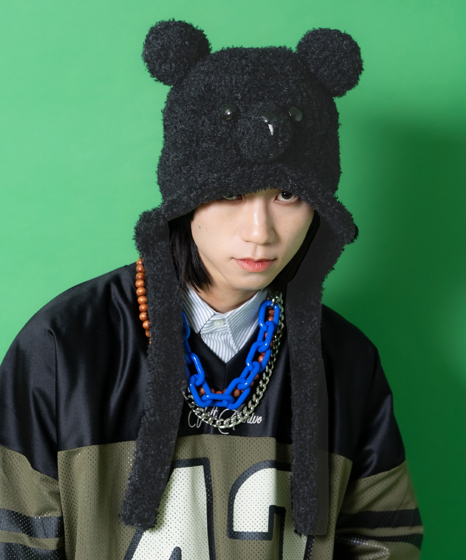 クマさんイヤーフラップファーニットキャップ / ユニセックス ニット帽