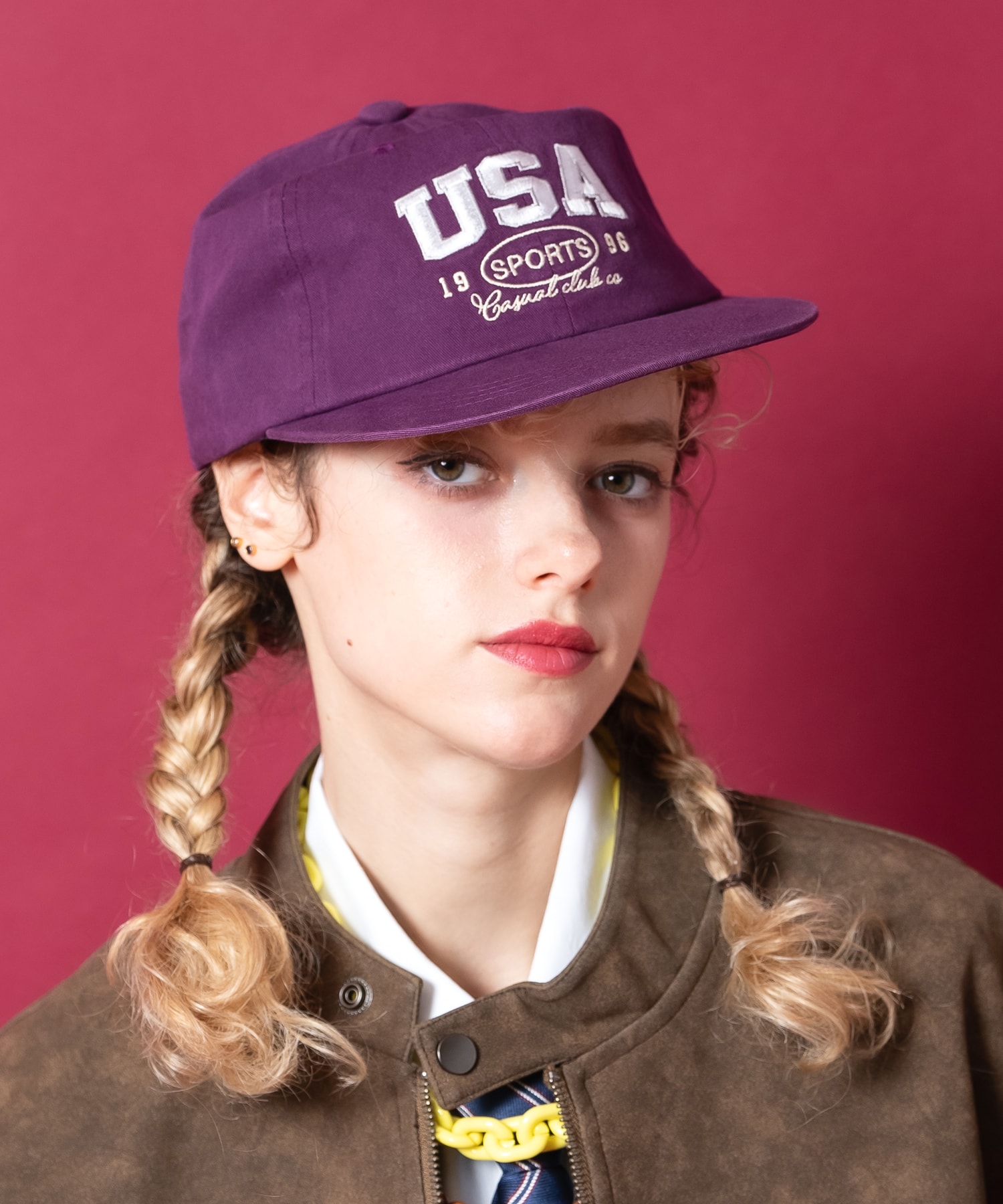 an meets zakka USAロゴ刺繍ヴィンテージウォッシュベースボールキャップ