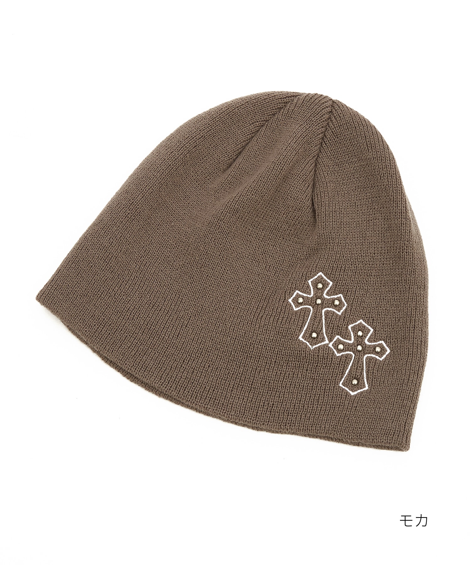 ニット帽 ビーニー クロス ニットCH柄刺繍 男女兼用　Y2K ニット帽 ニットキャップ 「Never mind the XU」cross beanie