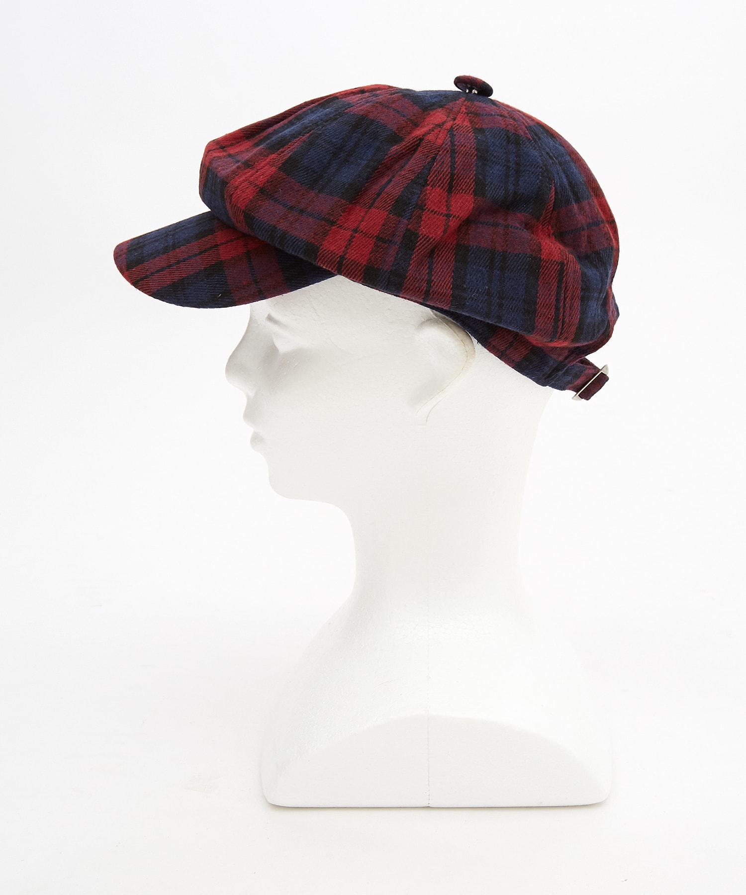起毛肉厚ネルタータンチェック柄キャスケット(別売りイヤーマフ取付可