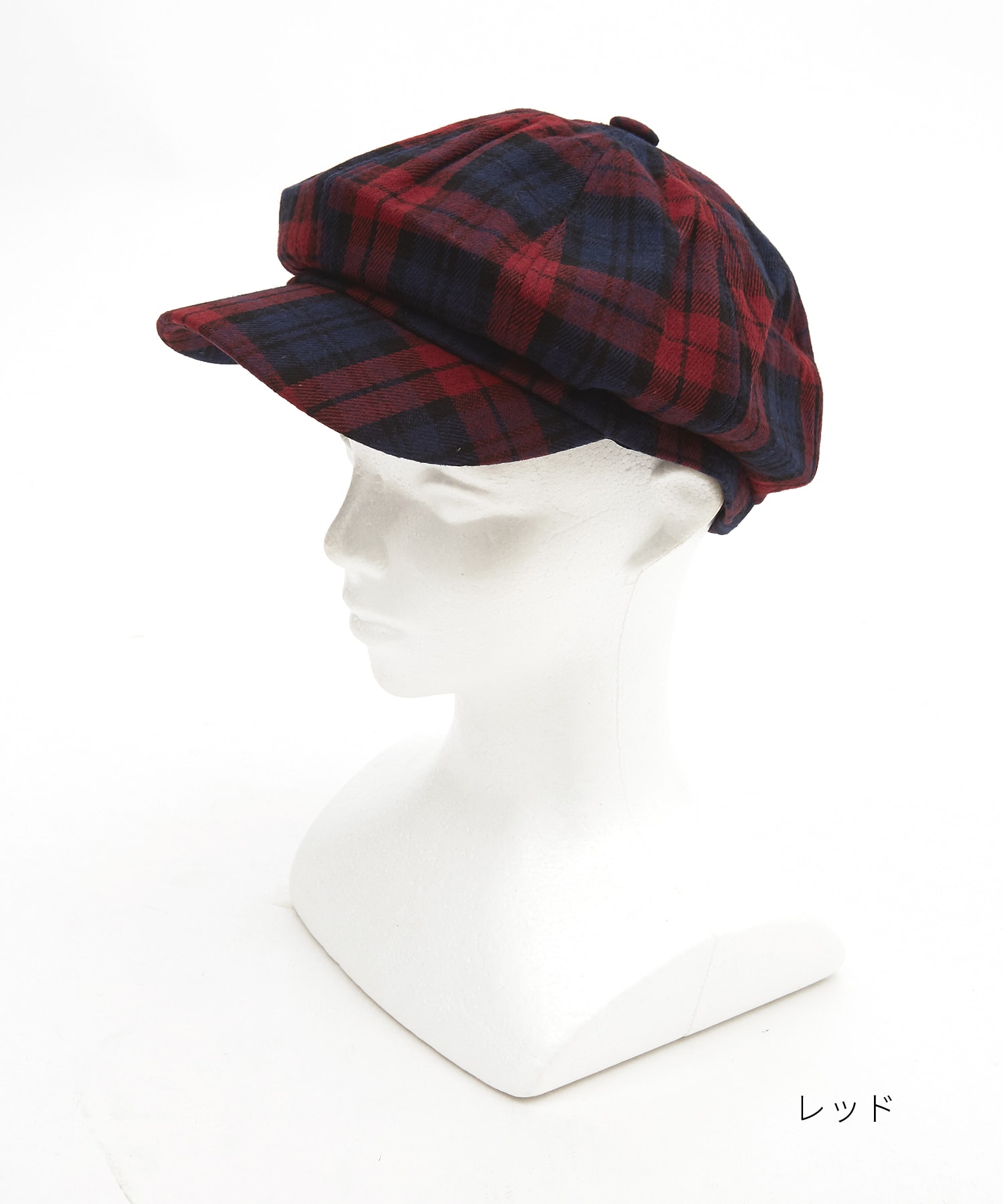 【美品】DIESEL 赤/黒チェック 帽子 起毛肉厚ネルタータンチェック柄キャスケット(別売りイヤーマフ取付可